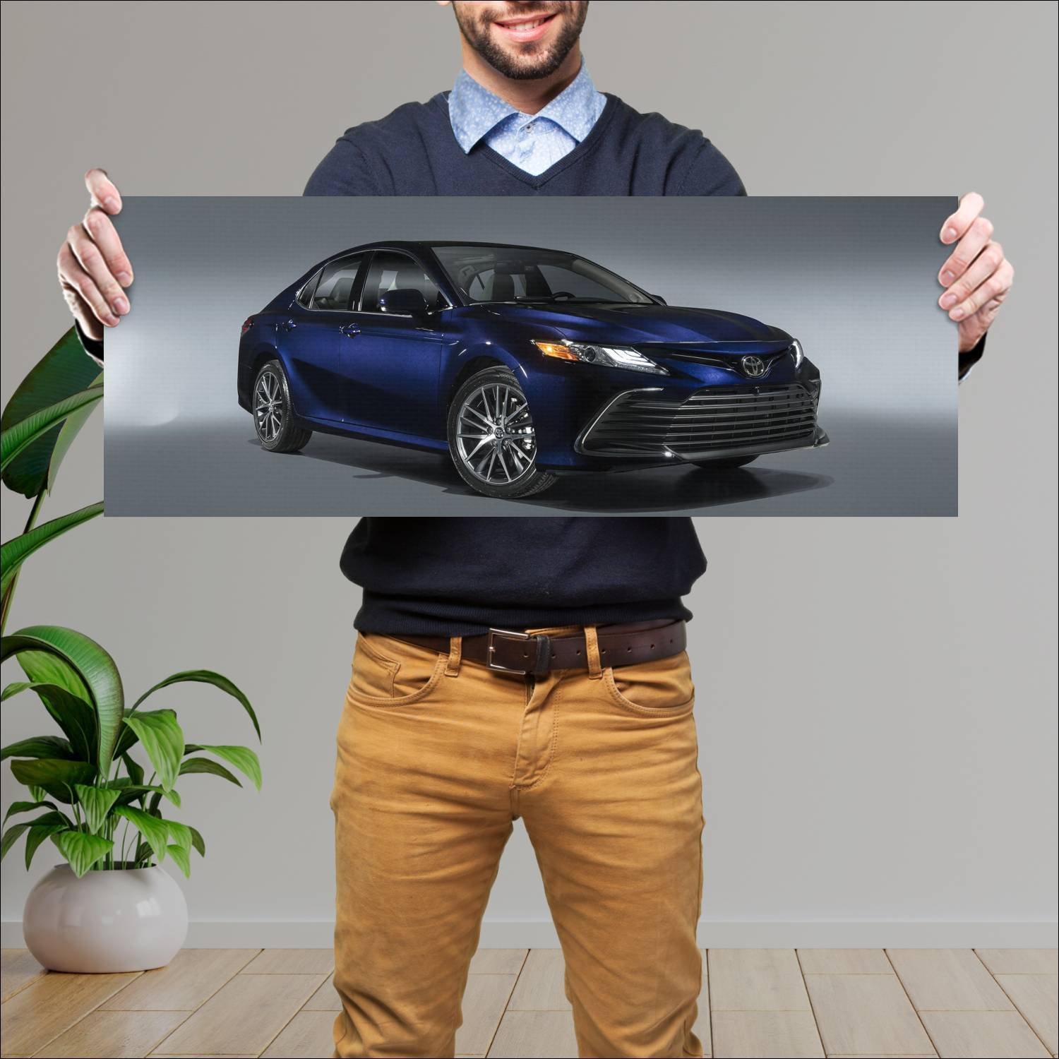 Cuadro grande 30x80cm 2021 toyota camry auto 293 Toyota