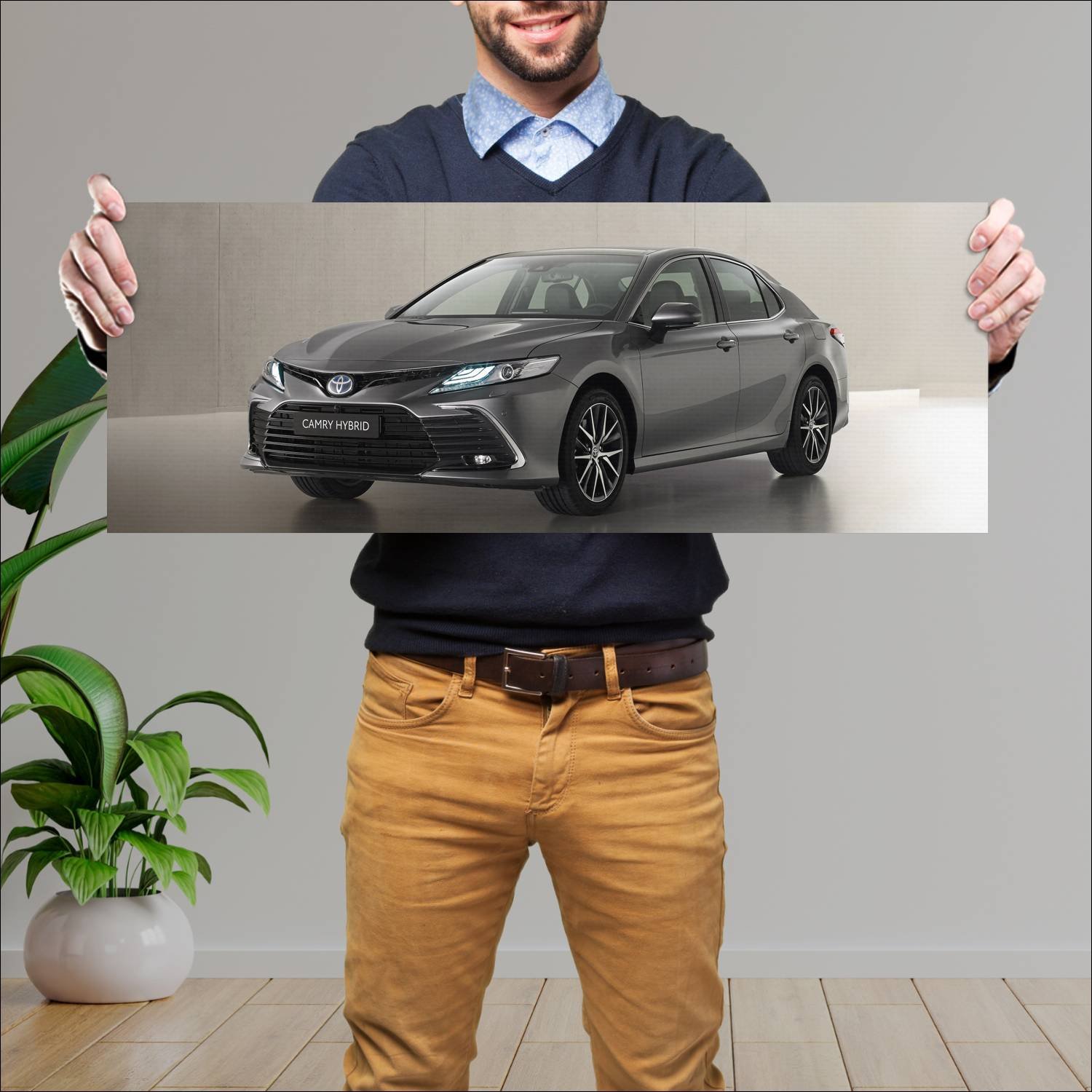 Cuadro grande 30x80cm 2021 toyota camry hybrid eu 294 Toyota