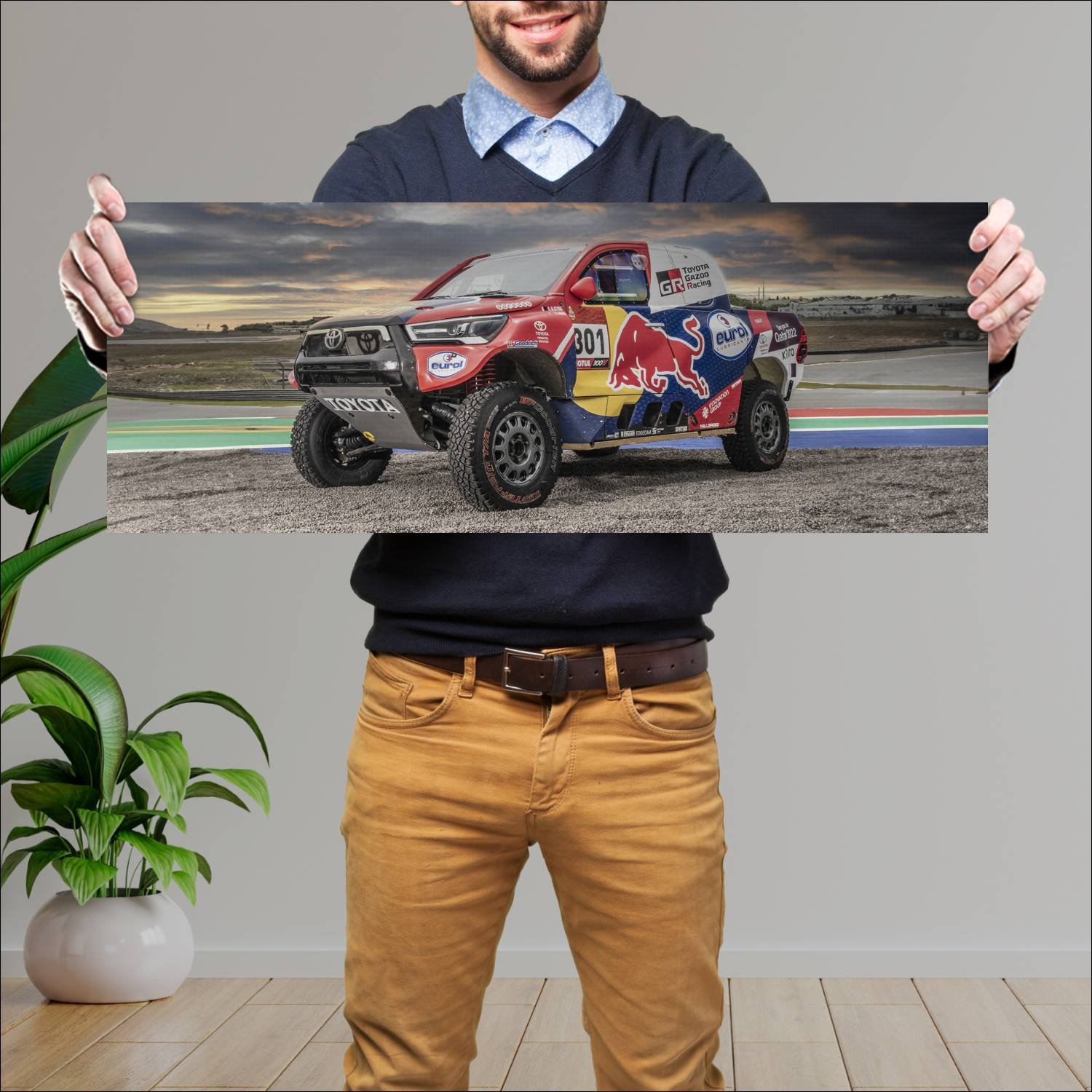 Cuadro grande 30x80cm 2021 toyota hilux rally daka 300 Toyota