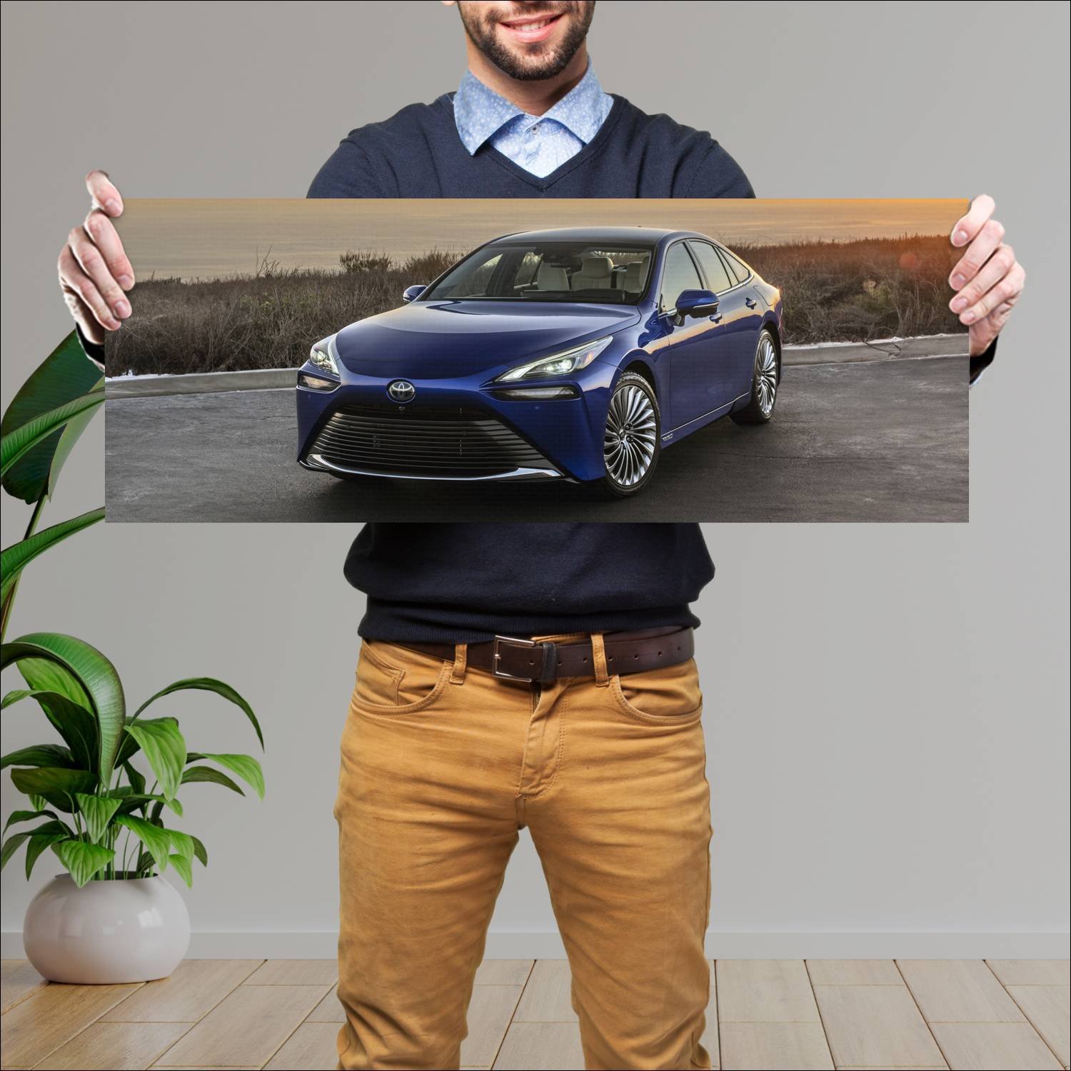 Cuadro grande 30x80cm 2021 toyota mirai us auto 304 Toyota