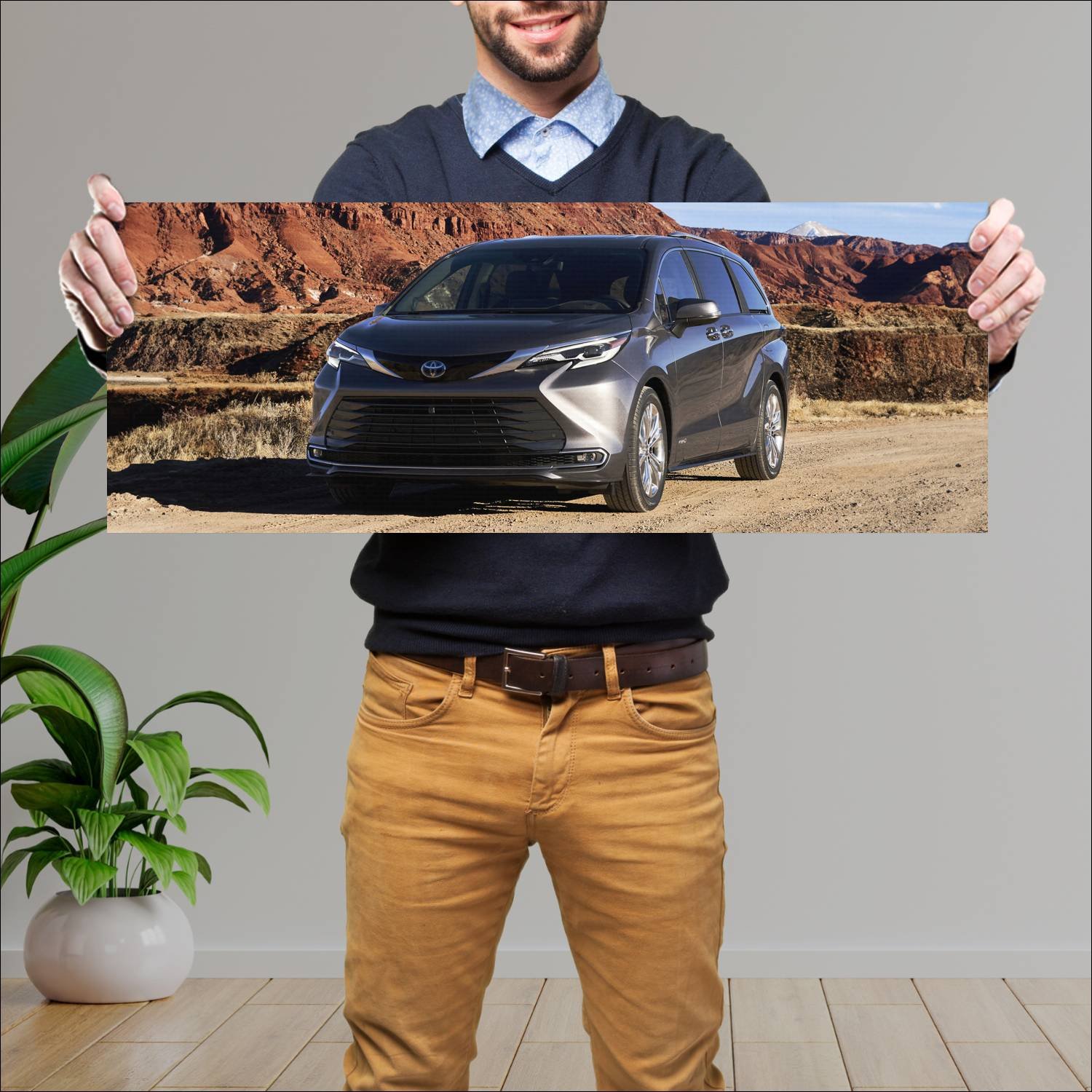 Cuadro grande 30x80cm 2021 toyota sienna hybrid 99 307 Toyota