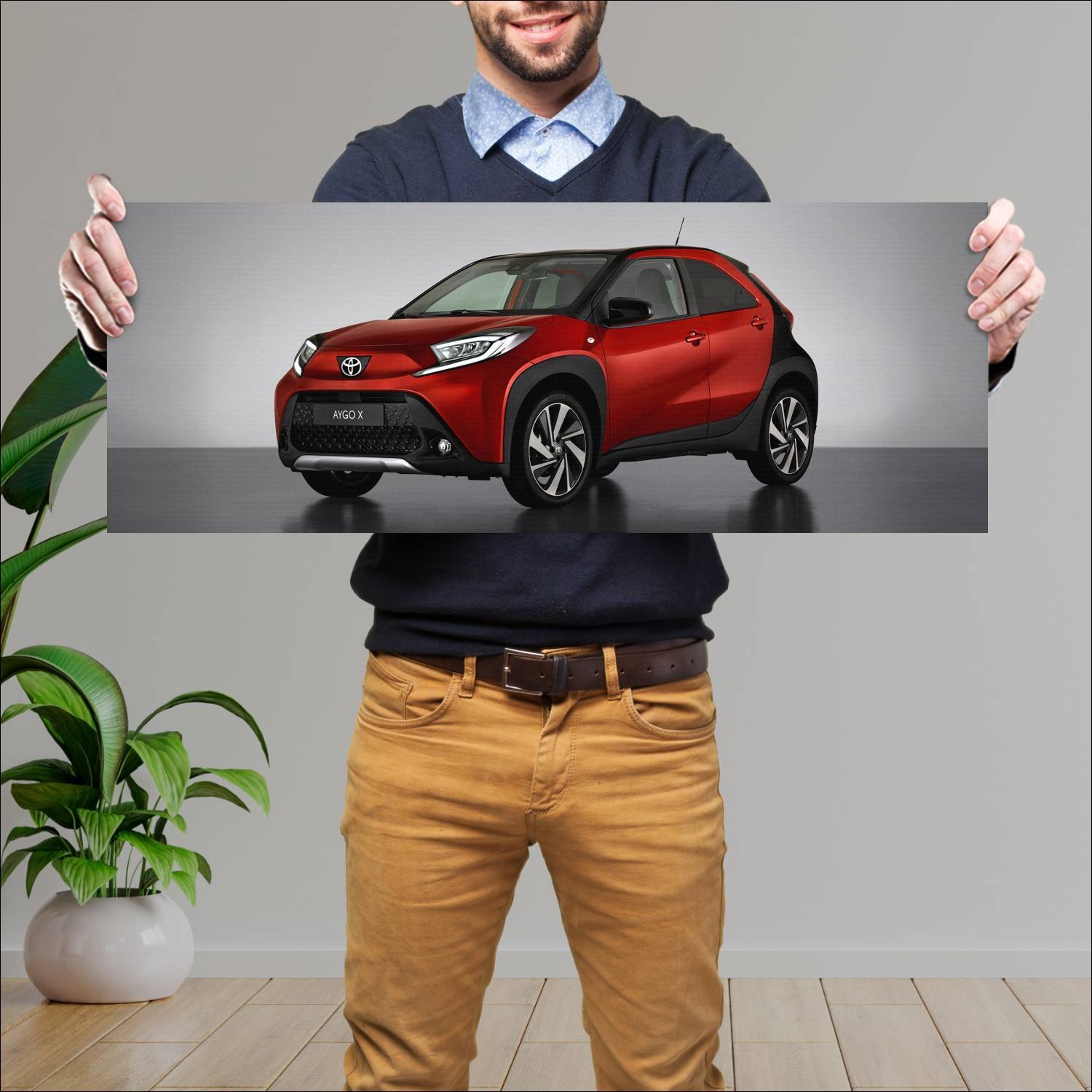 Cuadro grande 30x80cm 2022 toyota aygo x auto 318 Toyota