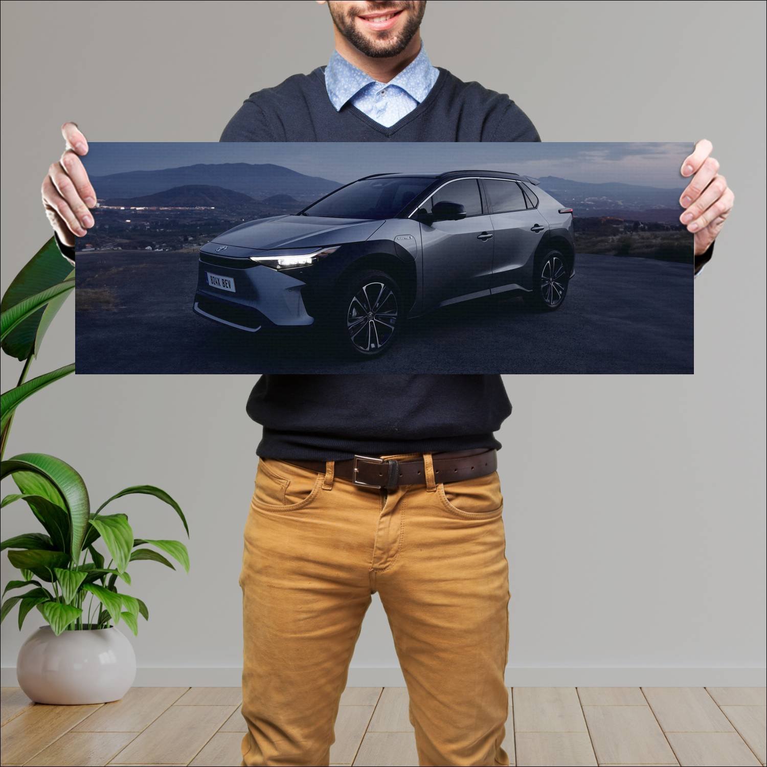 Cuadro grande 30x80cm 2022 toyota bz4x auto 321 Toyota