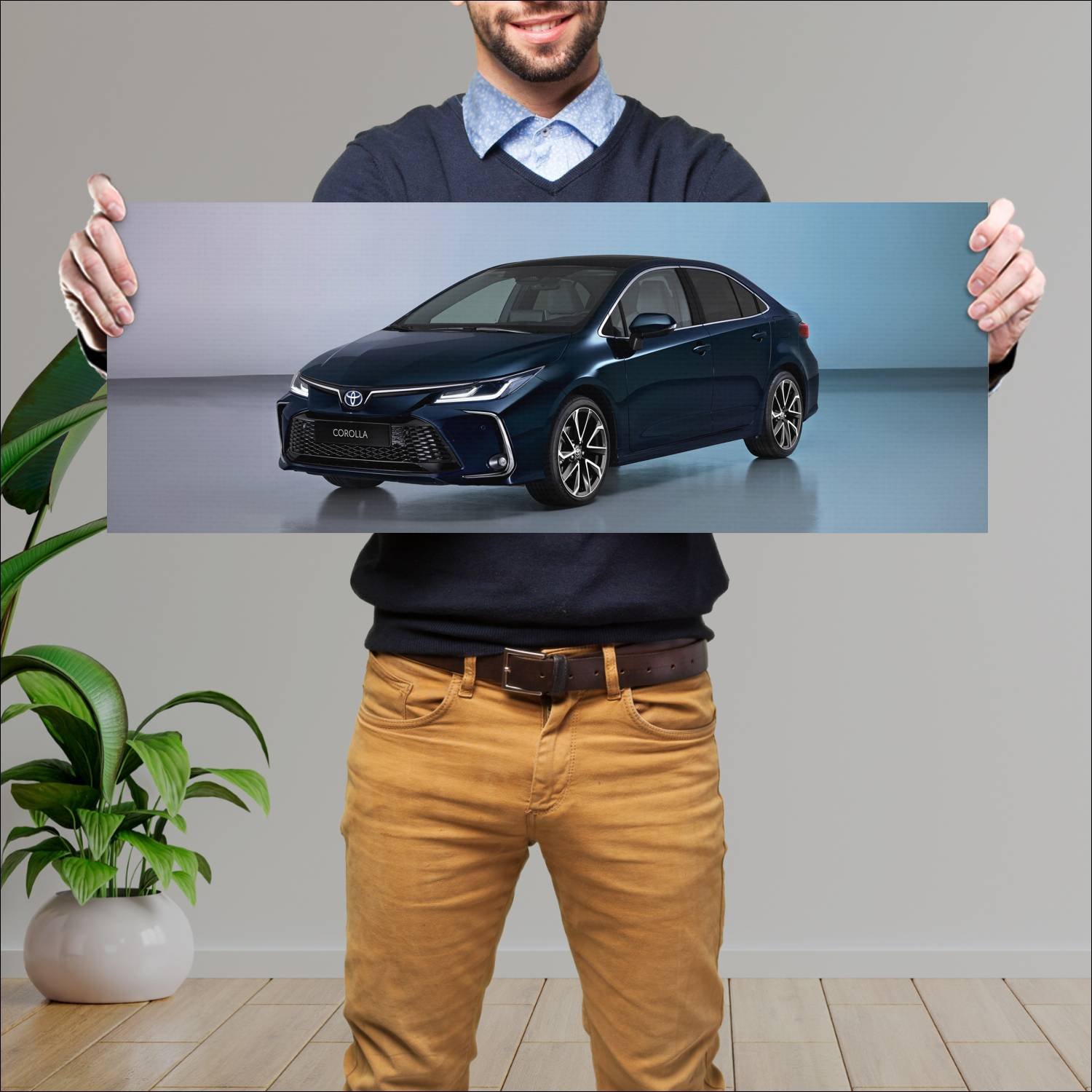 Cuadro grande 30x80cm 2022 toyota corolla hybrid s 326 Toyota