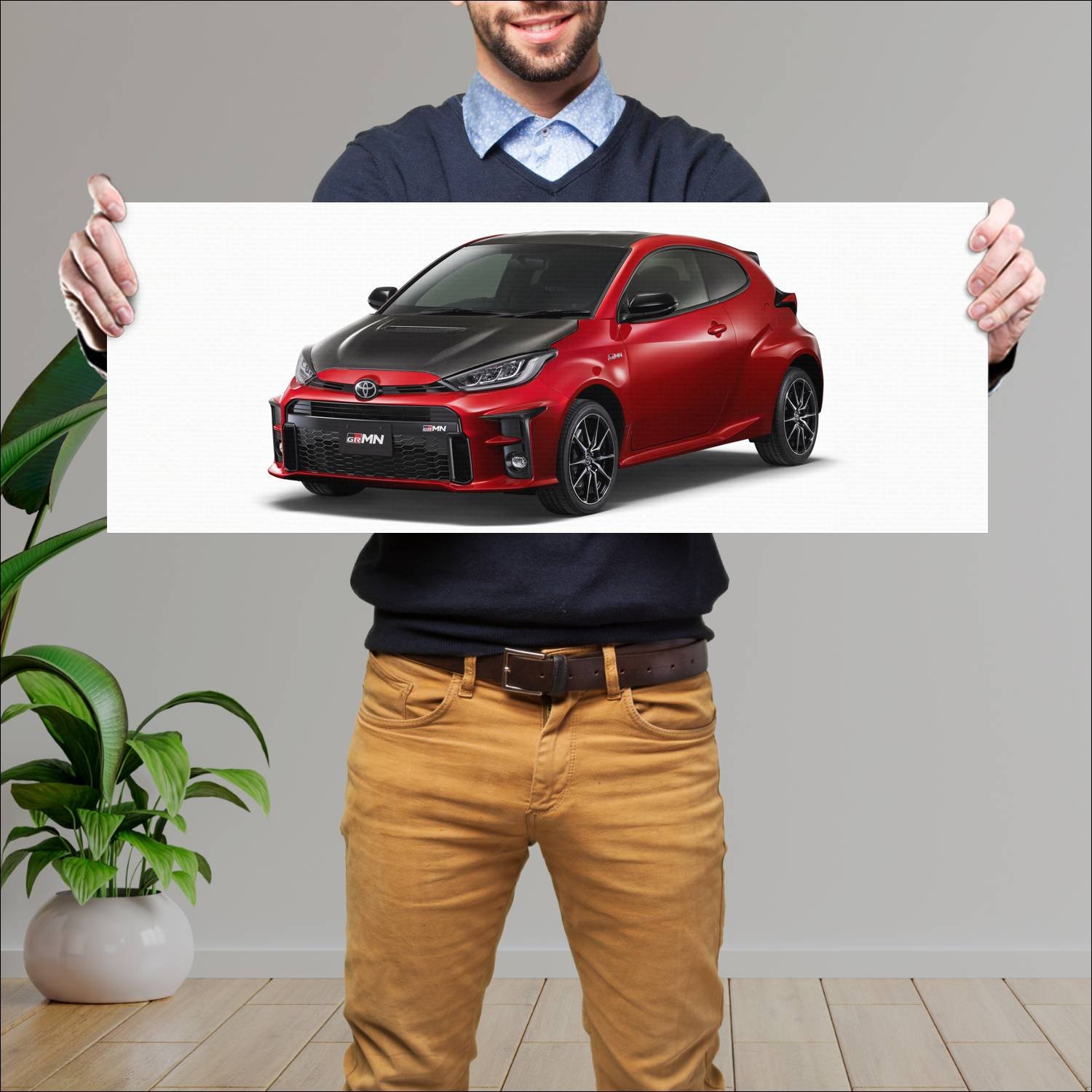 Cuadro grande 30x80cm 2022 toyota grmn yaris rally 340 Toyota
