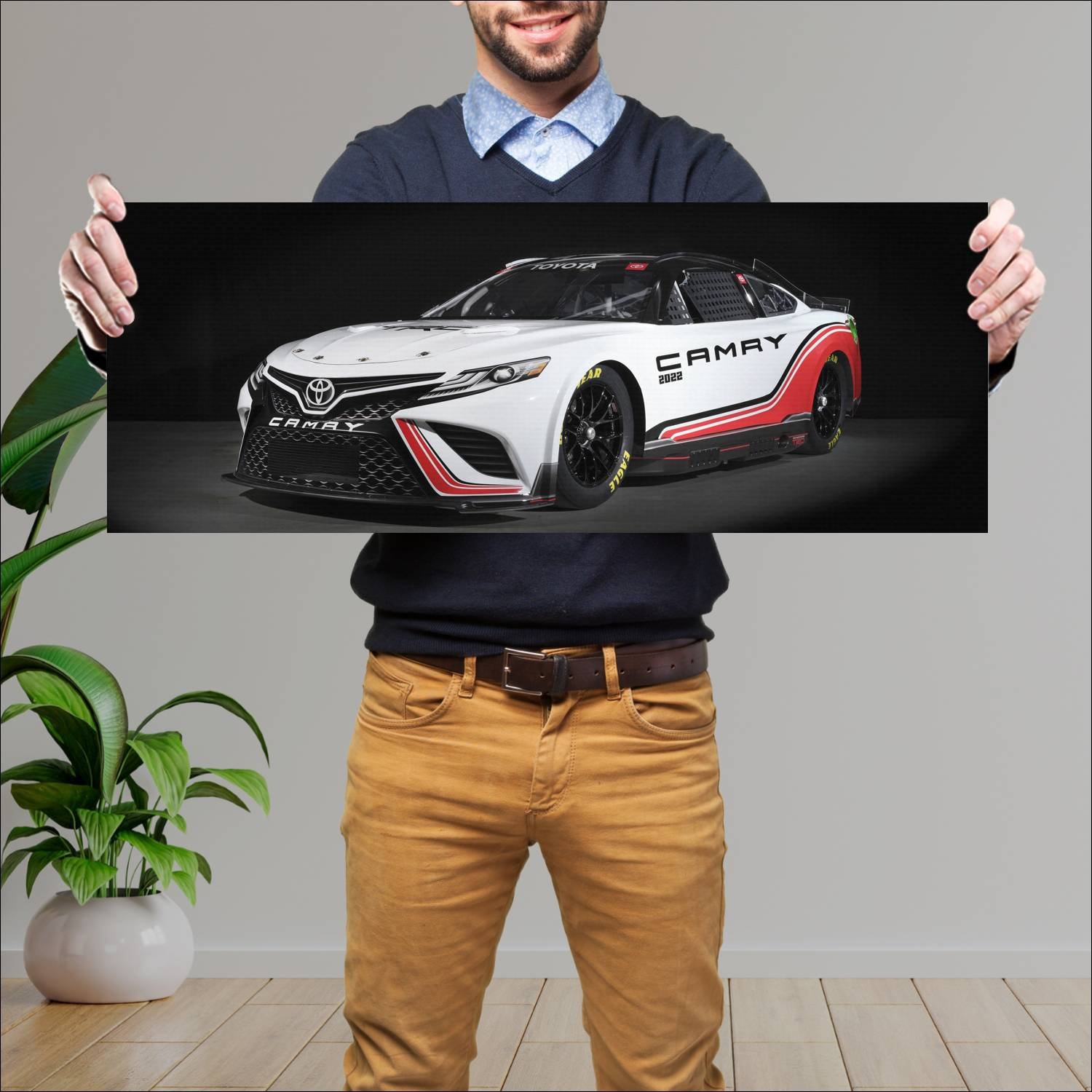 Cuadro grande 30x80cm 2022 toyota trd camry nascar 350 Toyota