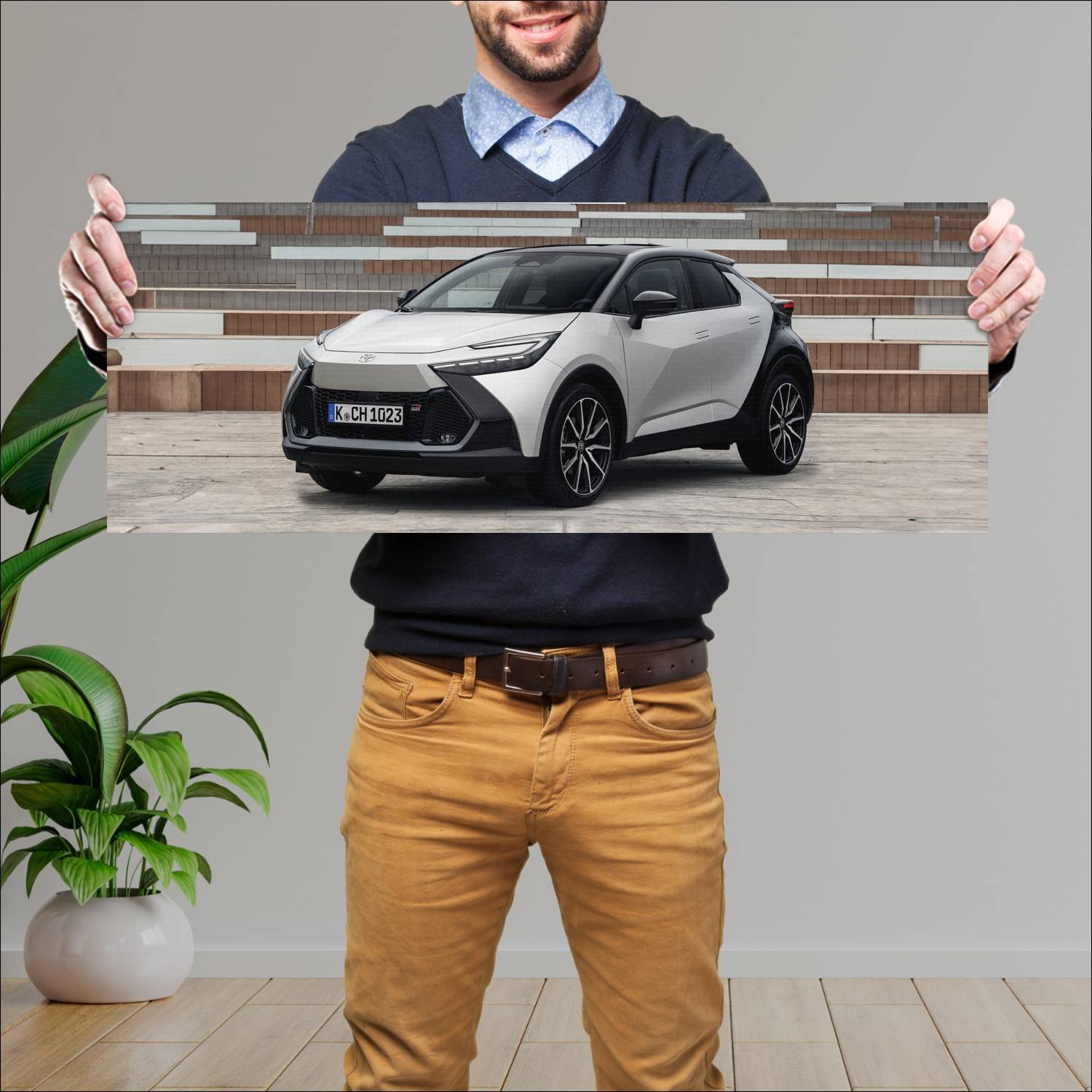 Cuadro grande 30x80cm 2023 toyota c hr hev gr spor 368 Toyota