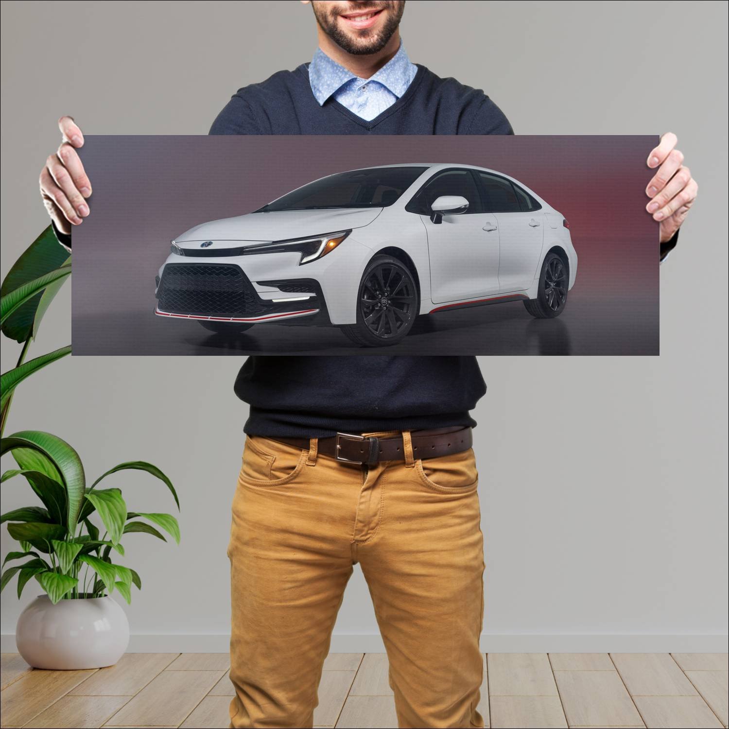 Cuadro grande 30x80cm 2023 toyota corolla hybrid s 374 Toyota