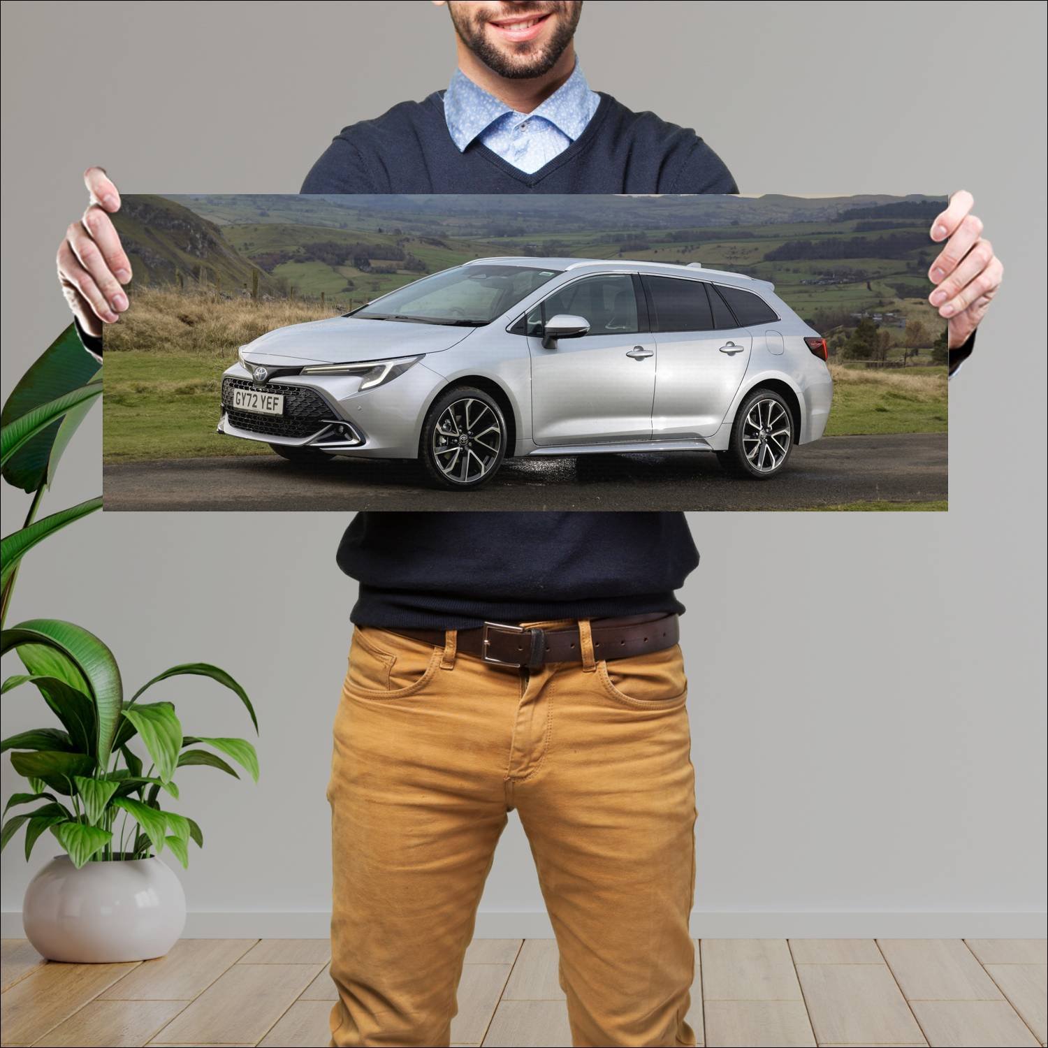Cuadro grande 30x80cm 2023 toyota corolla hybrid t 376 Toyota