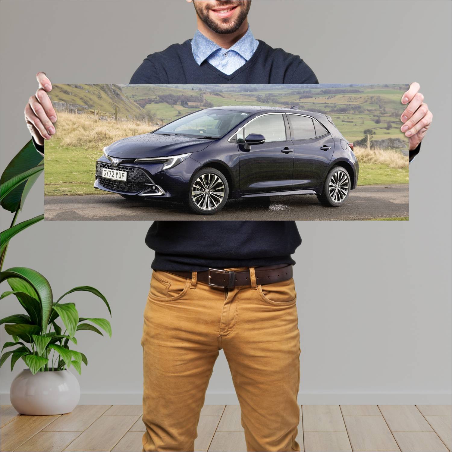 Cuadro grande 30x80cm 2023 toyota corolla hybrid u 377 Toyota