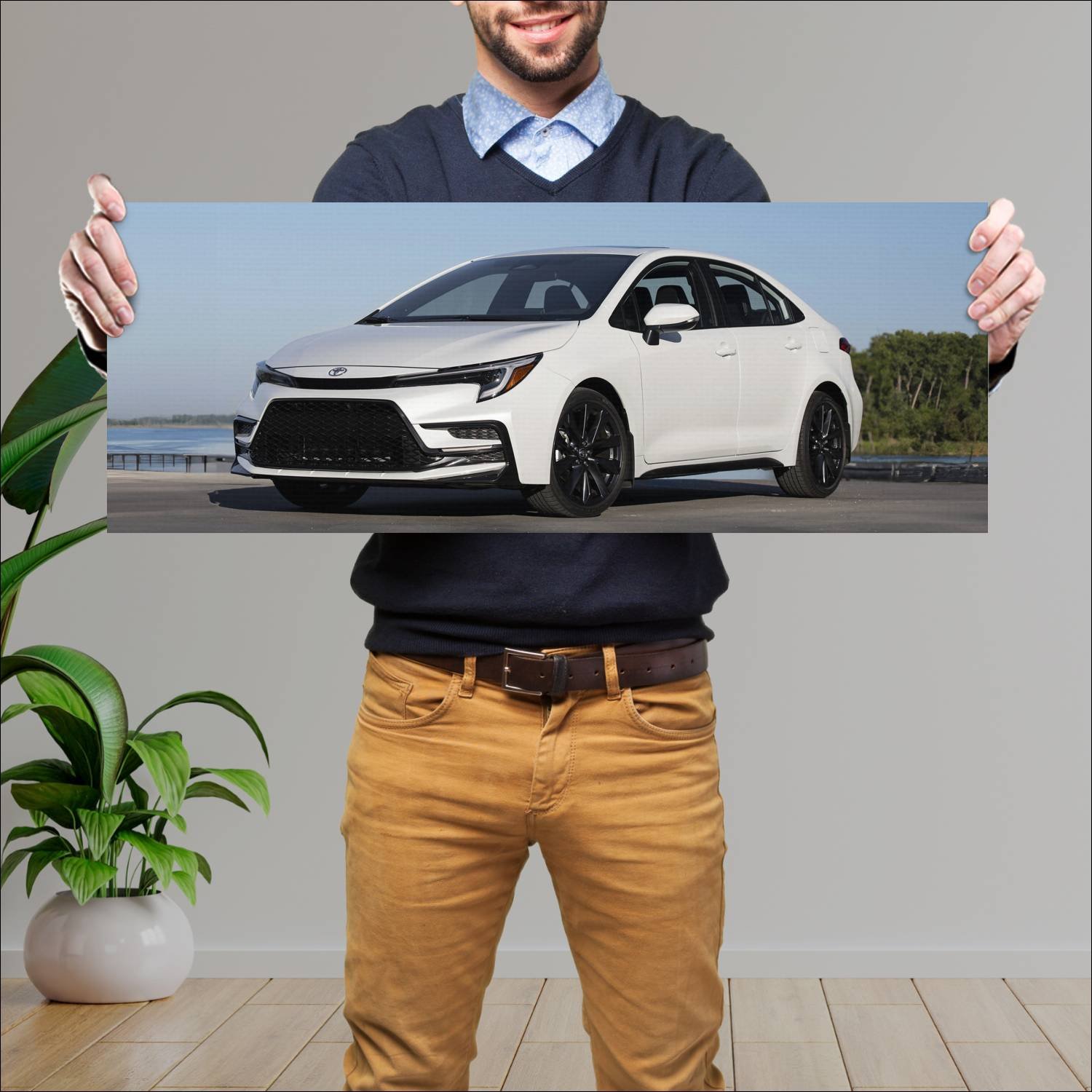 Cuadro grande 30x80cm 2023 toyota corolla sedan us 378 Toyota