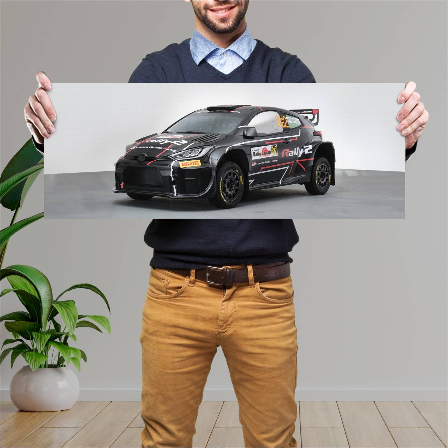 Cuadro grande 30x80cm 2023 toyota gr yaris rally2 397 Toyota