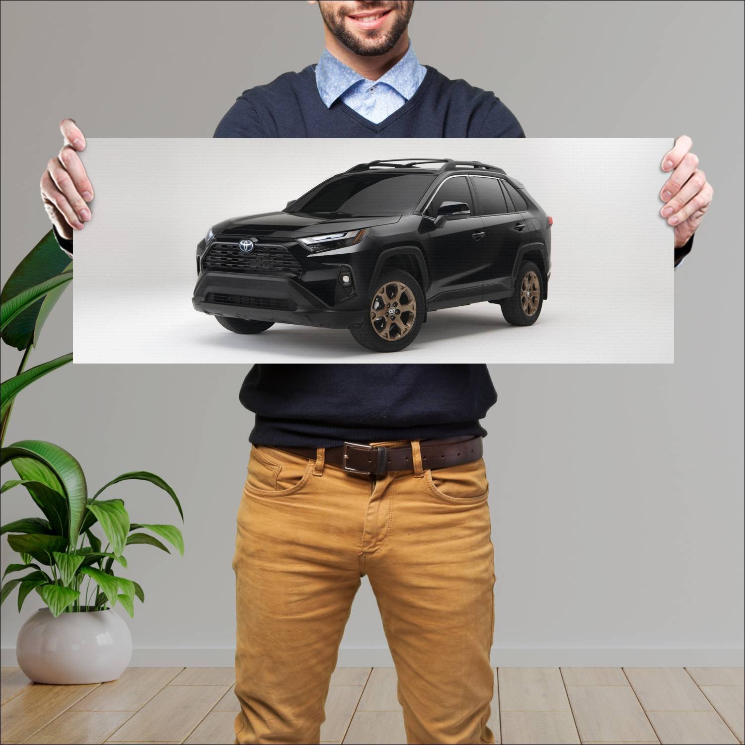 Cuadro grande 30x80cm 2023 toyota rav4 woodland ed 409 Toyota