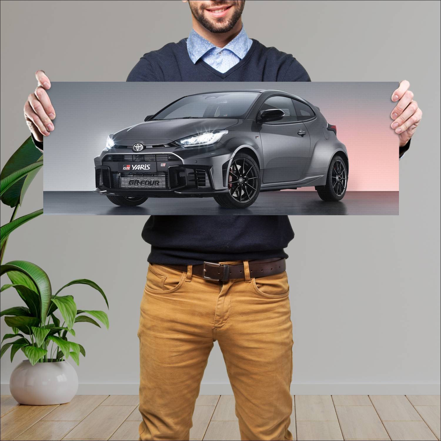 Cuadro grande 30x80cm 2024 toyota gr yaris auto 428 Toyota