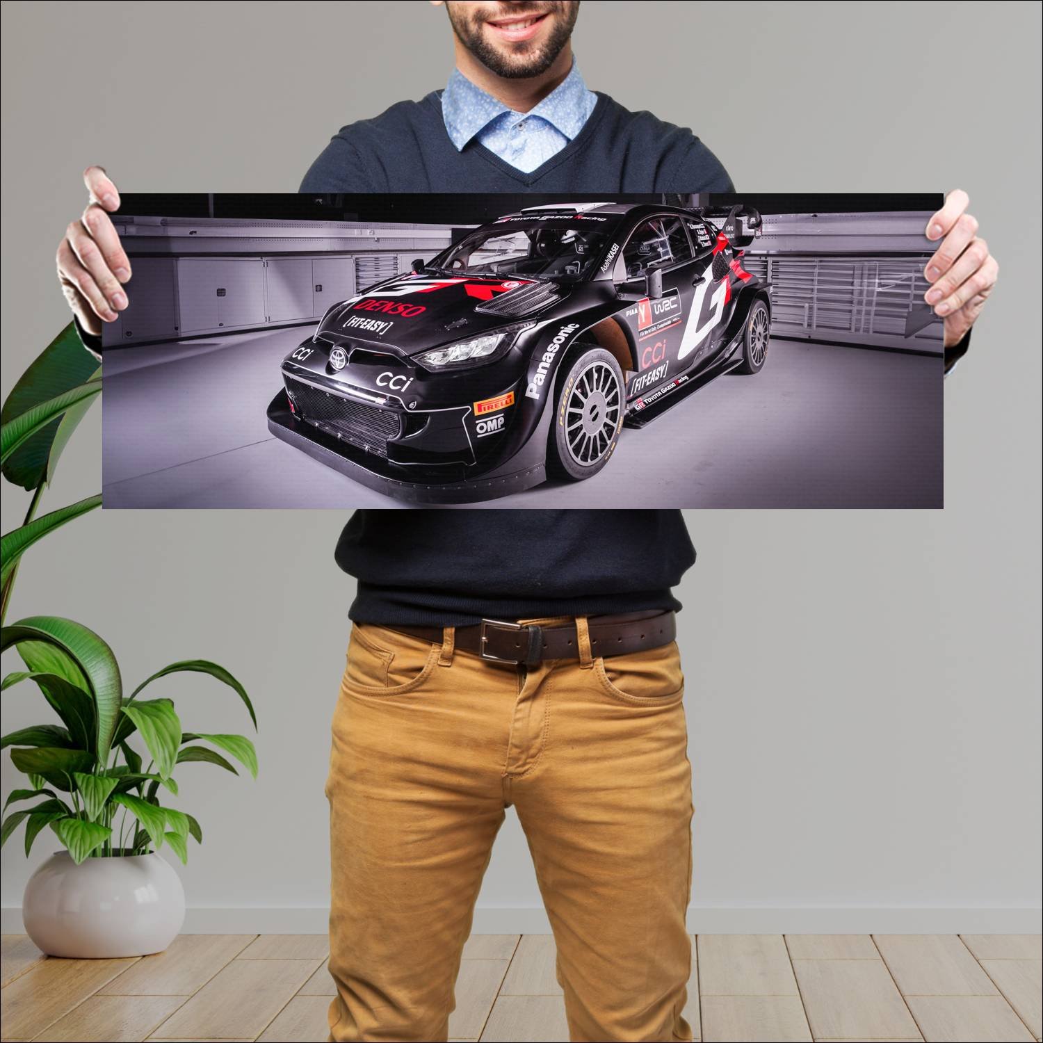 Cuadro grande 30x80cm 2024 toyota gr yaris rally1 429 Toyota