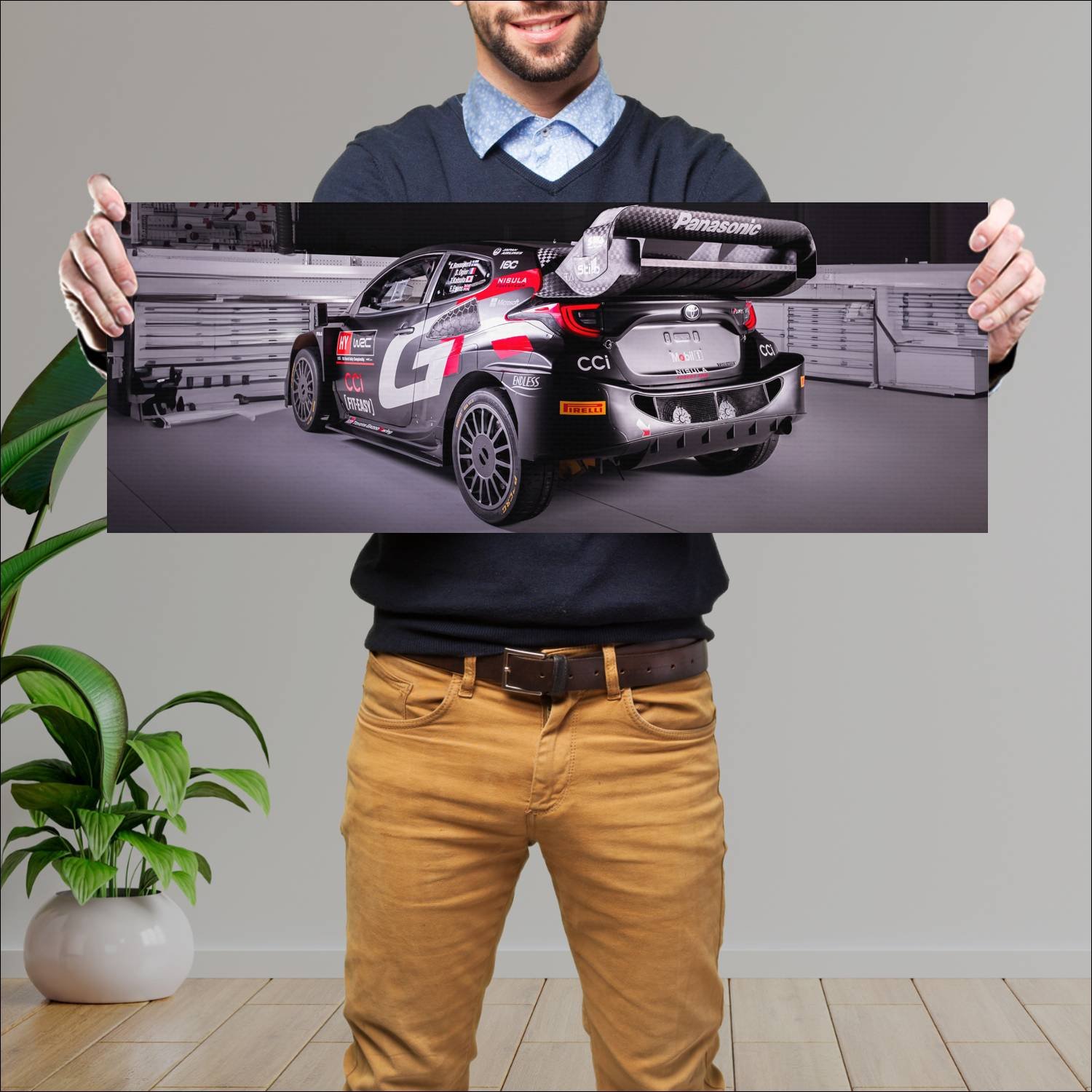 Cuadro grande 30x80cm 2024 toyota gr yaris rally1 430 Toyota