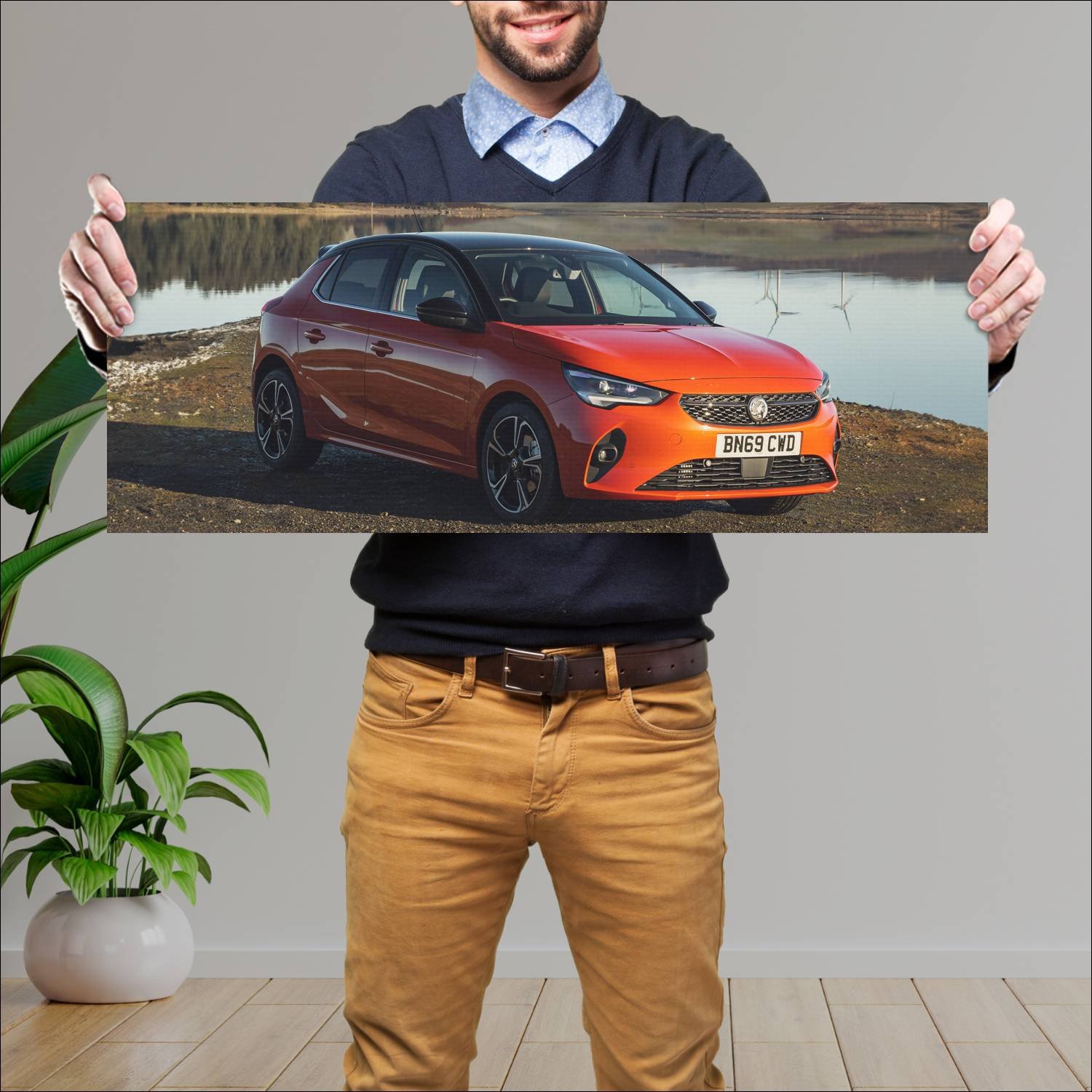 Cuadro grande 30x80cm 2019 vauxhall corsa auto 63 Vauxhall