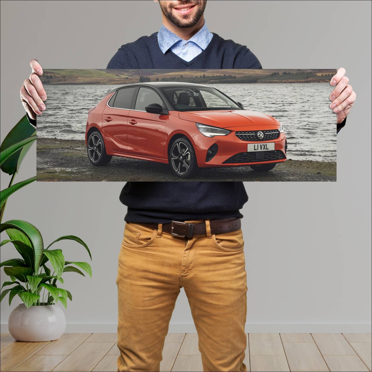 Cuadro grande 30x80cm 2019 vauxhall corsa auto 64 Vauxhall