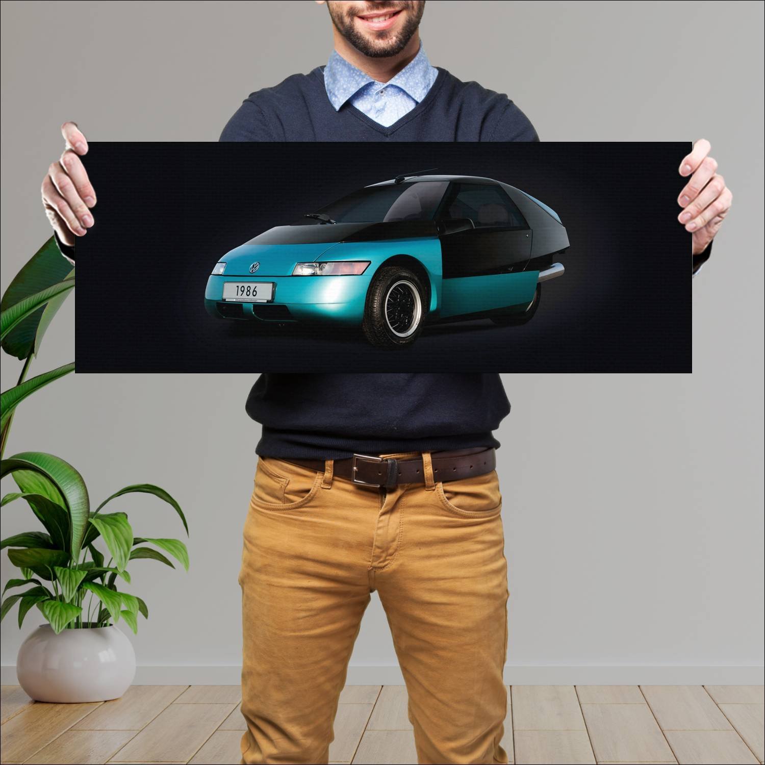 Cuadro grande 30x80cm 1986 volkswagen scooter conc 43 Volkswagen