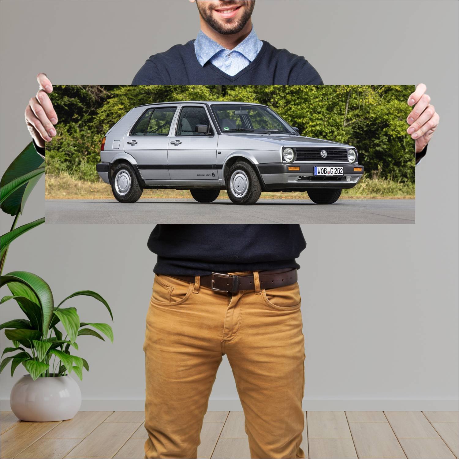 Cuadro grande 30x80cm 1987 volkswagen golf 5 door 44 Volkswagen