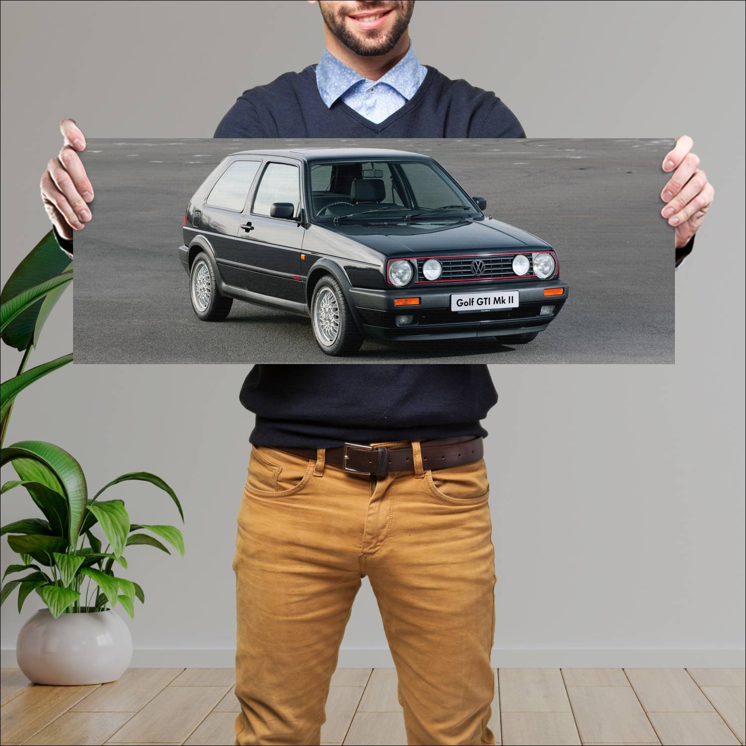 Cuadro grande 30x80cm 1989 volkswagen golf gti 3 d 50 Volkswagen