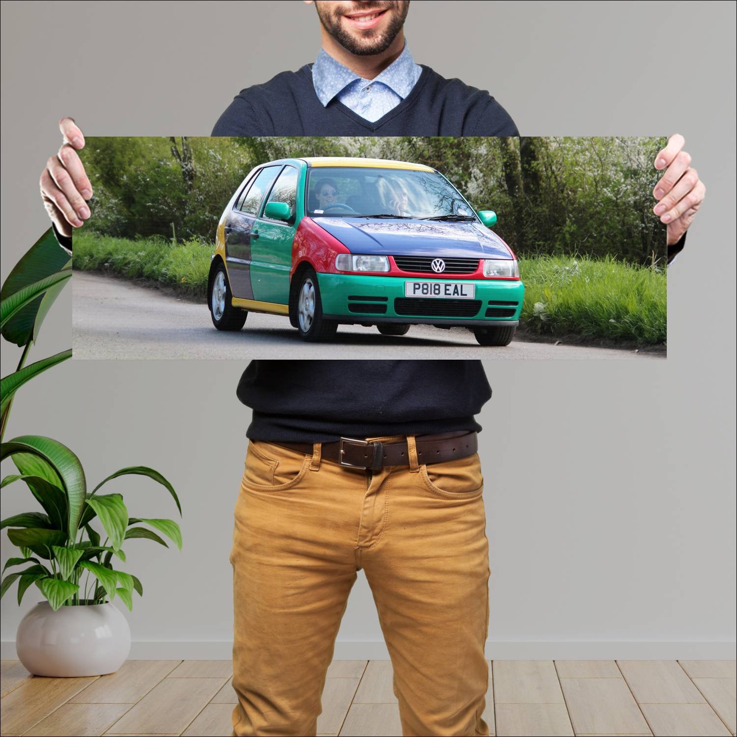 Cuadro grande 30x80cm 1995 volkswagen polo harleki 62 Volkswagen