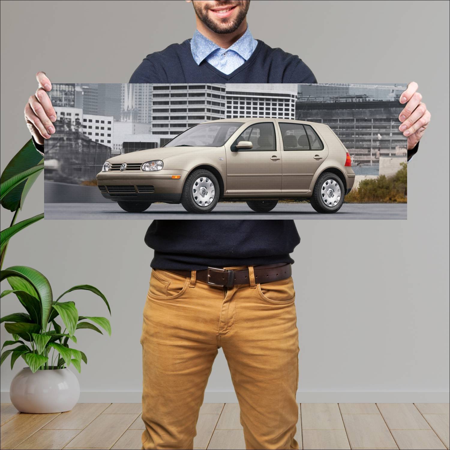 Cuadro grande 30x80cm 1997 volkswagen golf 5 door 72 Volkswagen