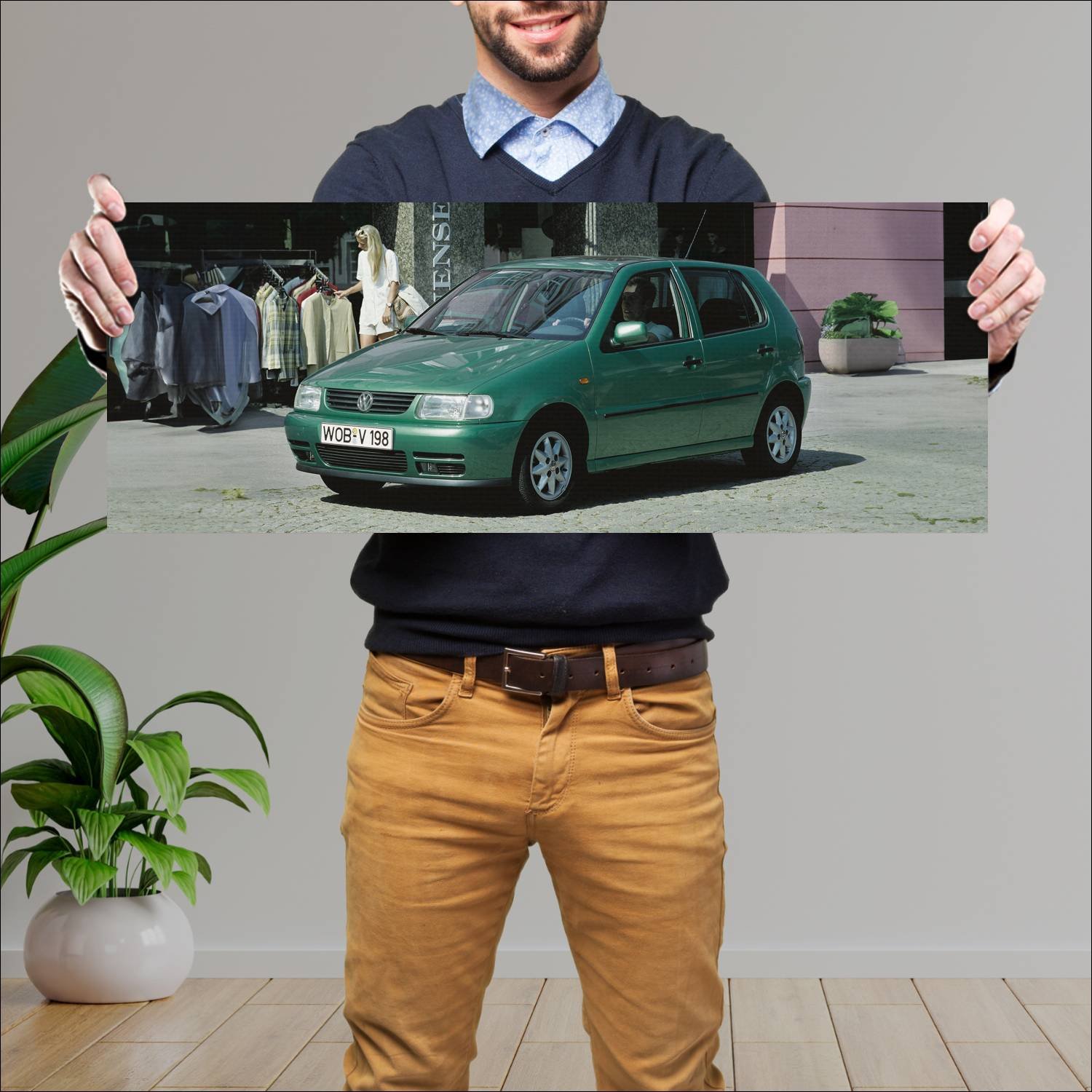 Cuadro grande 30x80cm 1997 volkswagen polo 5 door 74 Volkswagen