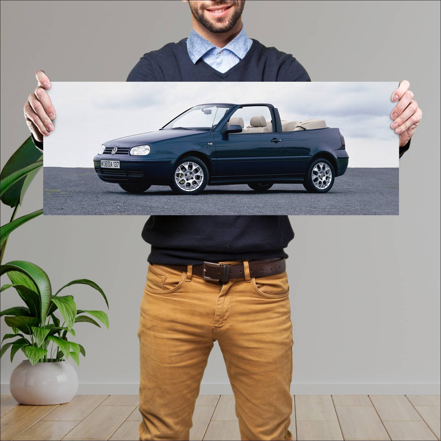 Cuadro grande 30x80cm 1998 volkswagen golf cabriol 80 Volkswagen