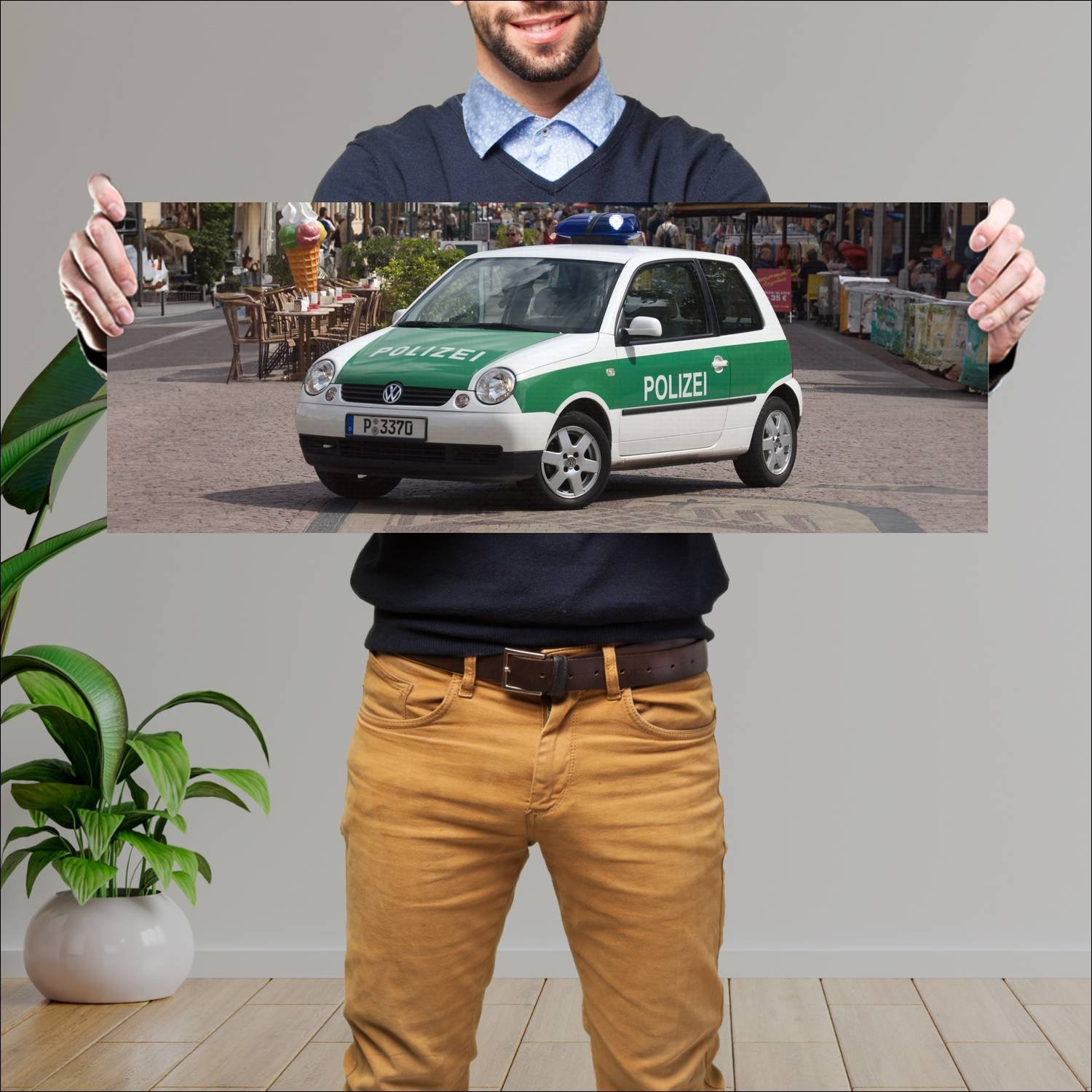 Cuadro grande 30x80cm 1998 volkswagen lupo polizei 84 Volkswagen