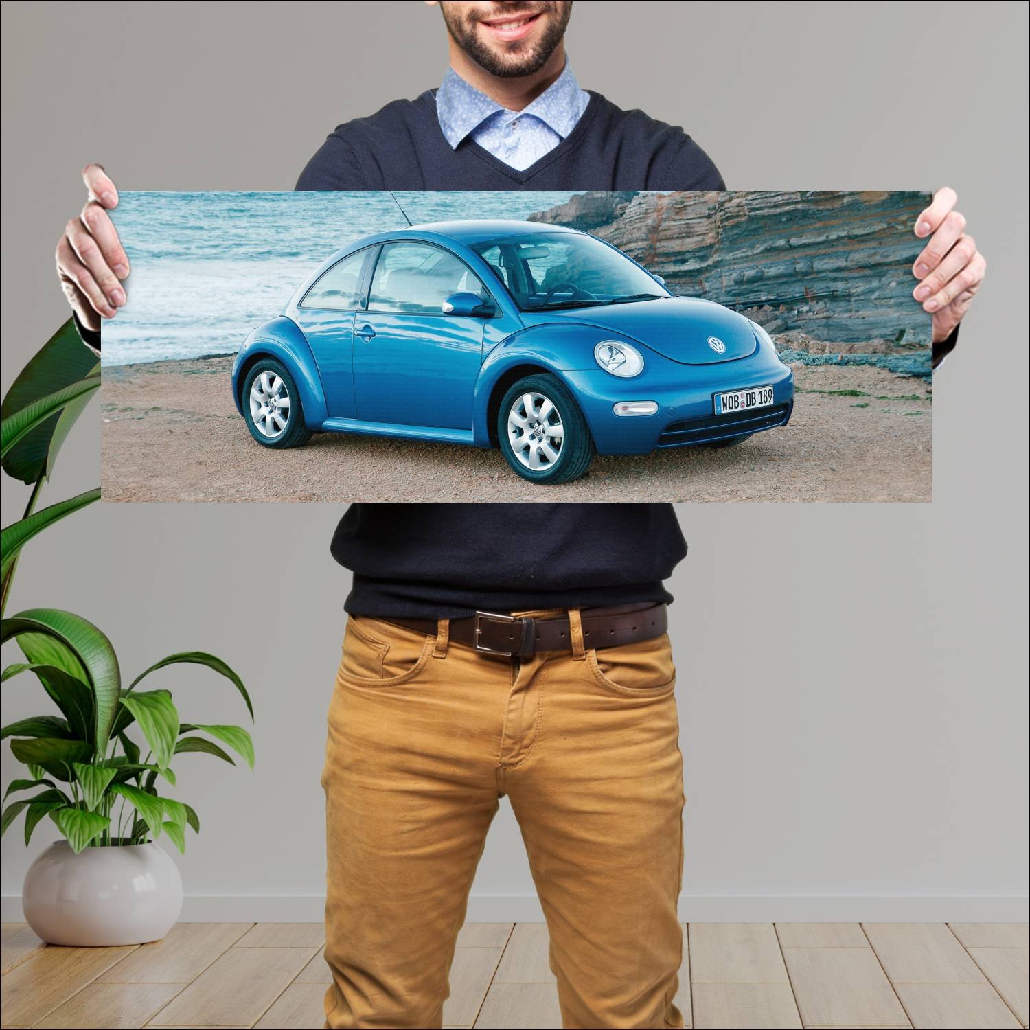 Cuadro grande 30x80cm 1998 volkswagen new beetle 4 85 Volkswagen