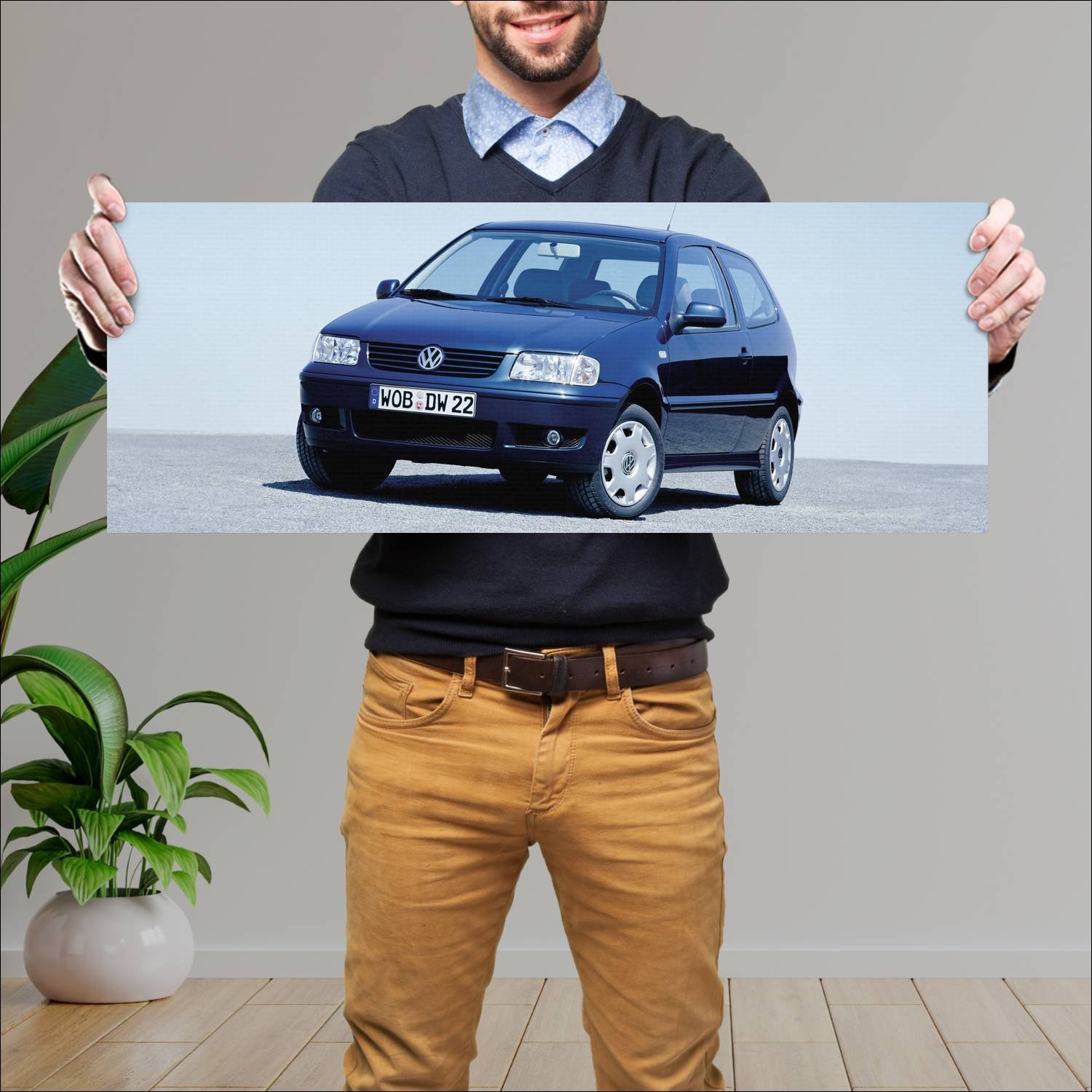 Cuadro grande 30x80cm 1999 volkswagen polo 3 door 95 Volkswagen