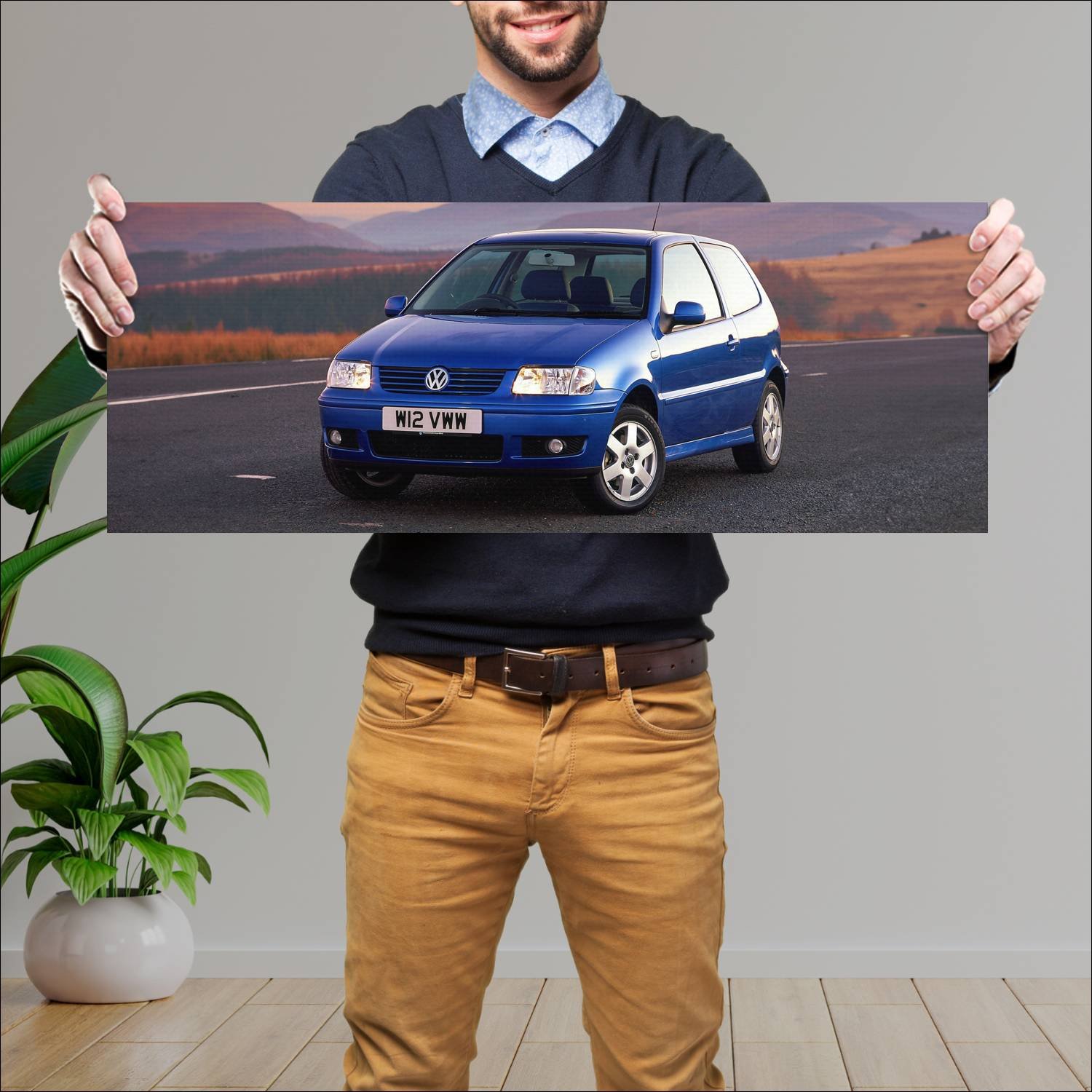 Cuadro grande 30x80cm 1999 volkswagen polo 3 door 96 Volkswagen