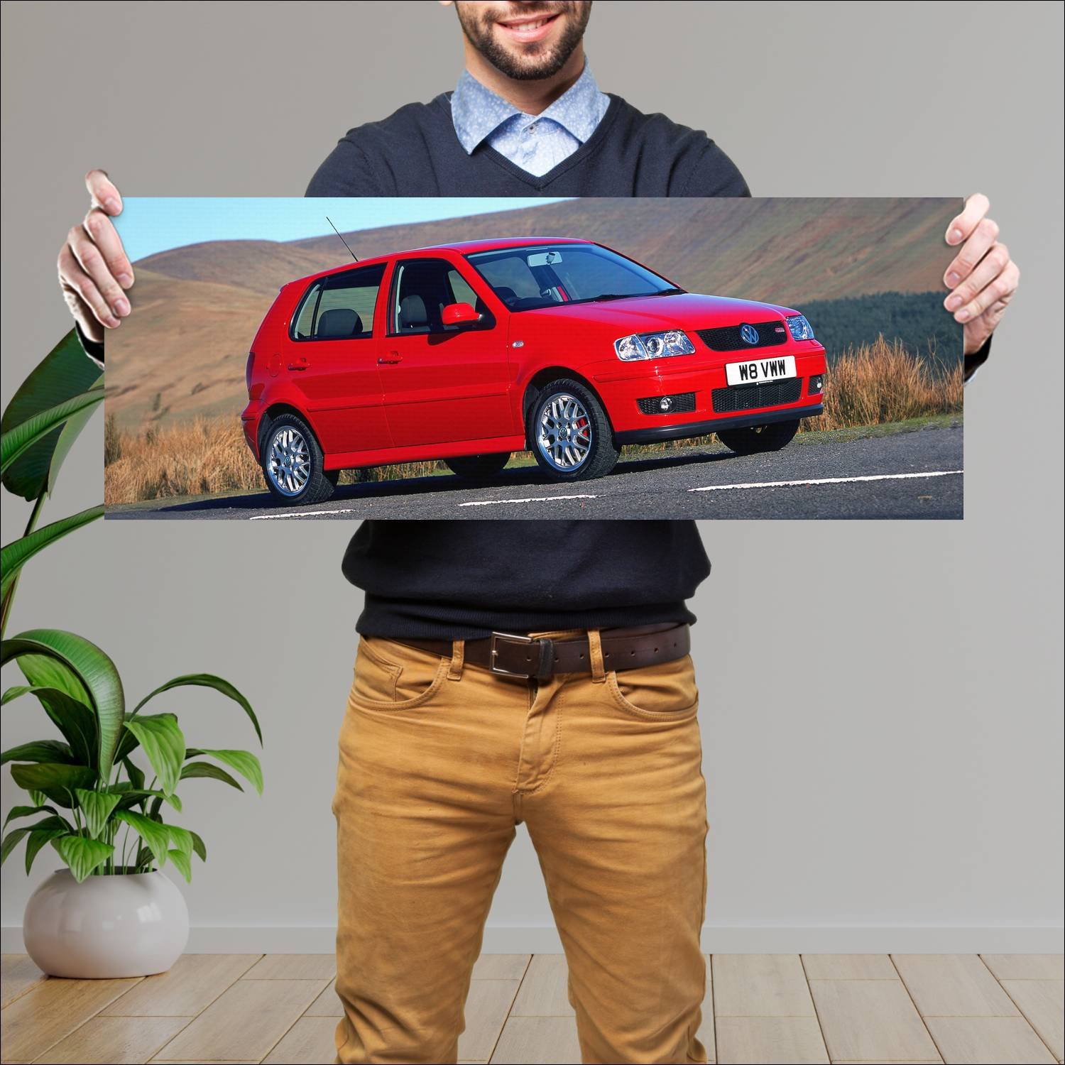 Cuadro grande 30x80cm 2000 volkswagen polo gti 5 d 108 Volkswagen