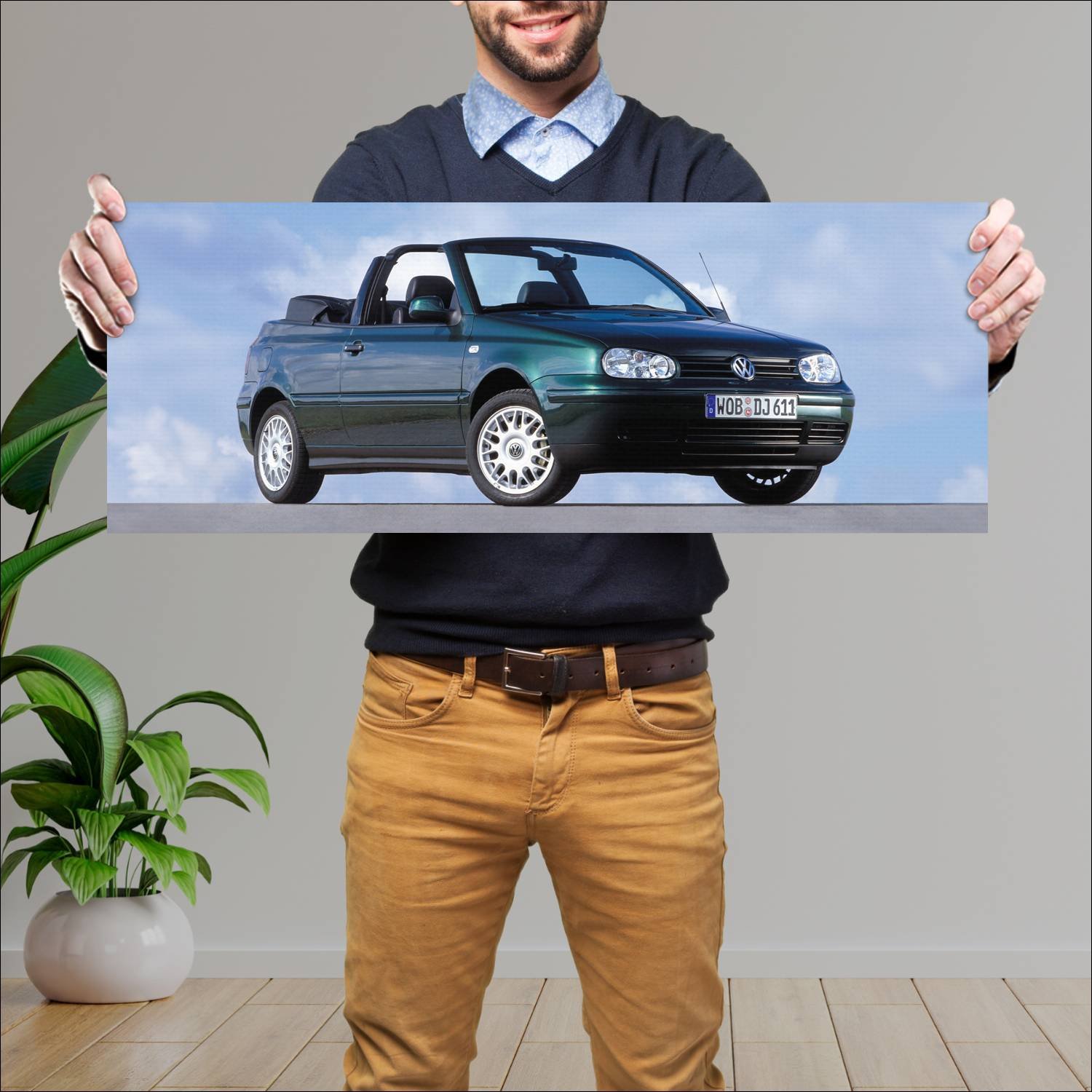 Cuadro grande 30x80cm 2002 volkswagen golf cabriol 120 Volkswagen