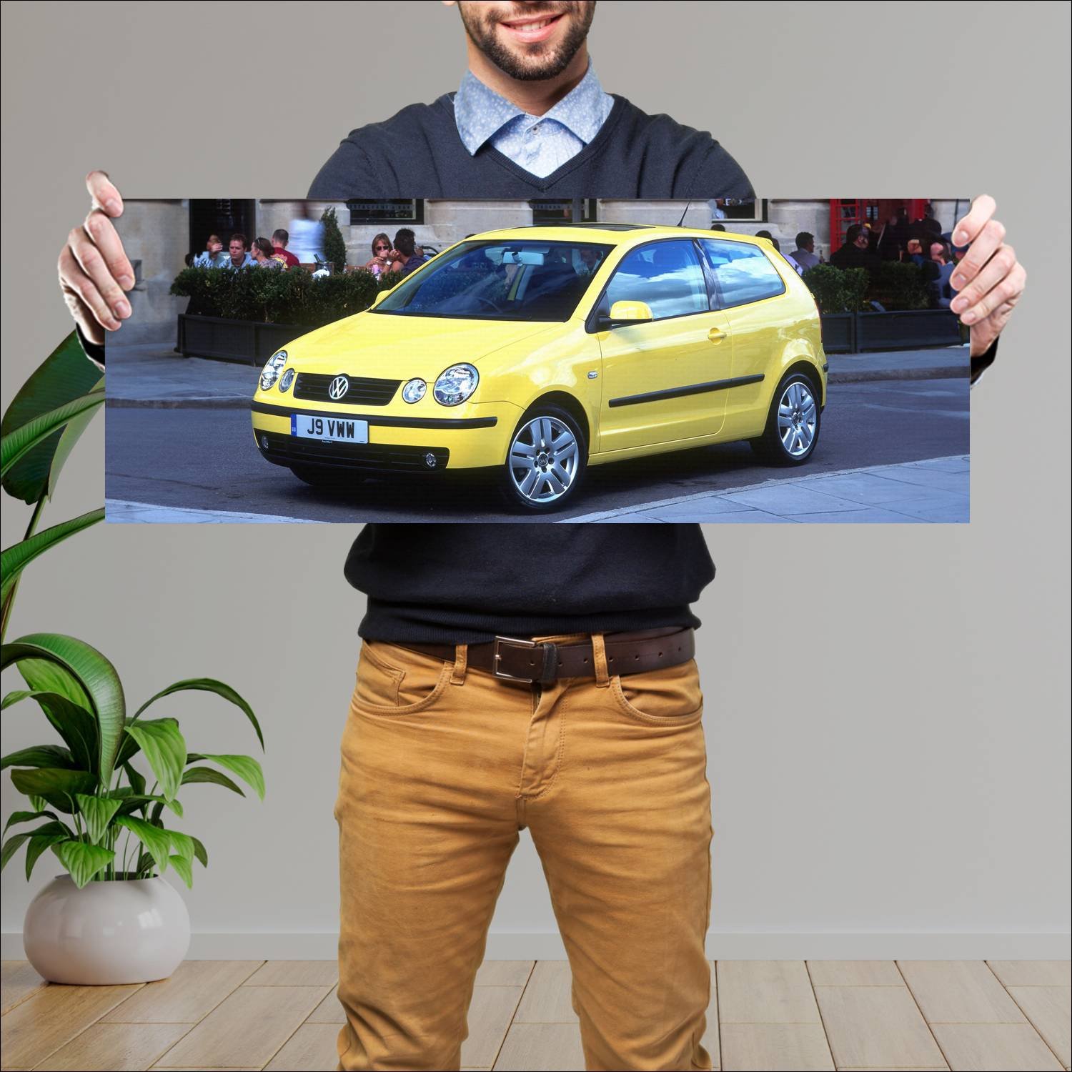 Cuadro grande 30x80cm 2002 volkswagen polo 3 door 128 Volkswagen