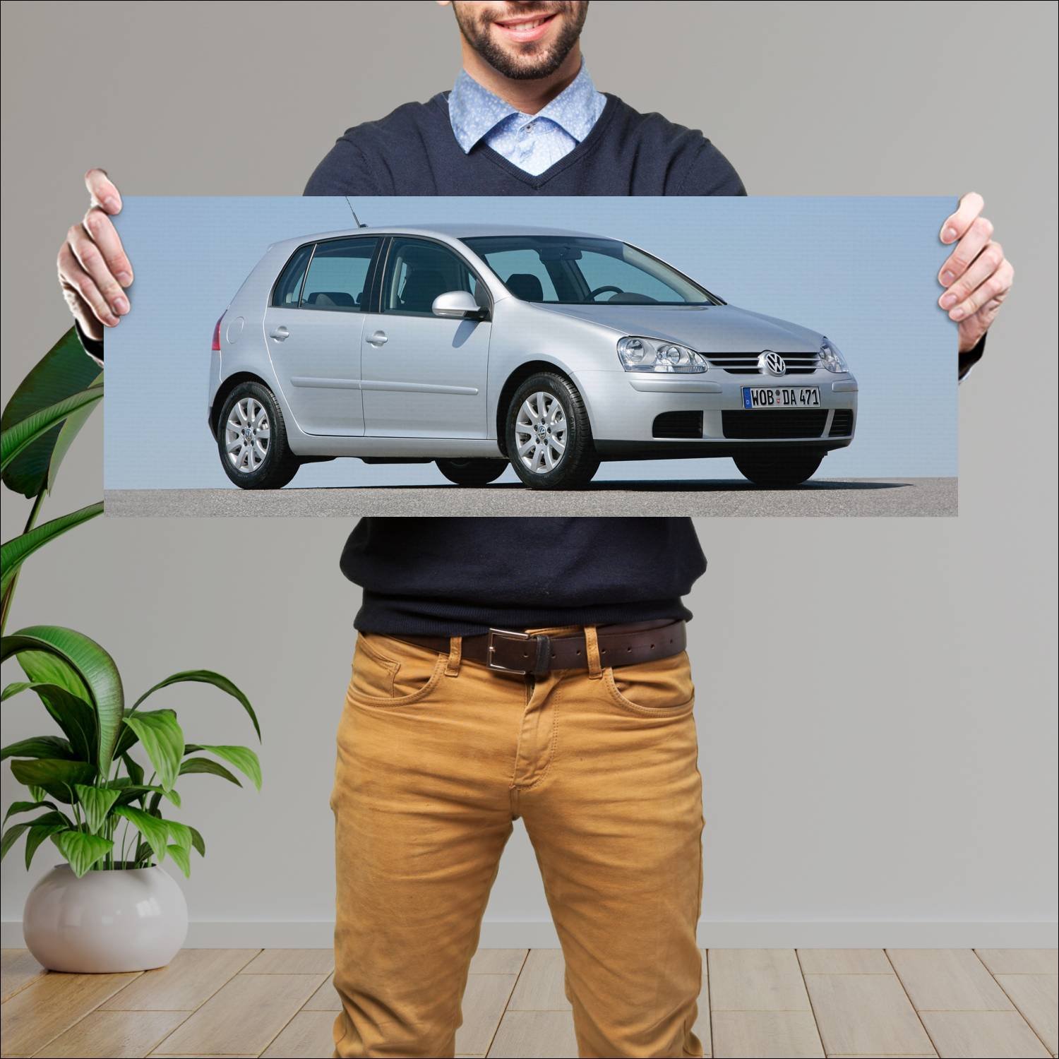 Cuadro grande 30x80cm 2003 volkswagen golf 5 door 141 Volkswagen