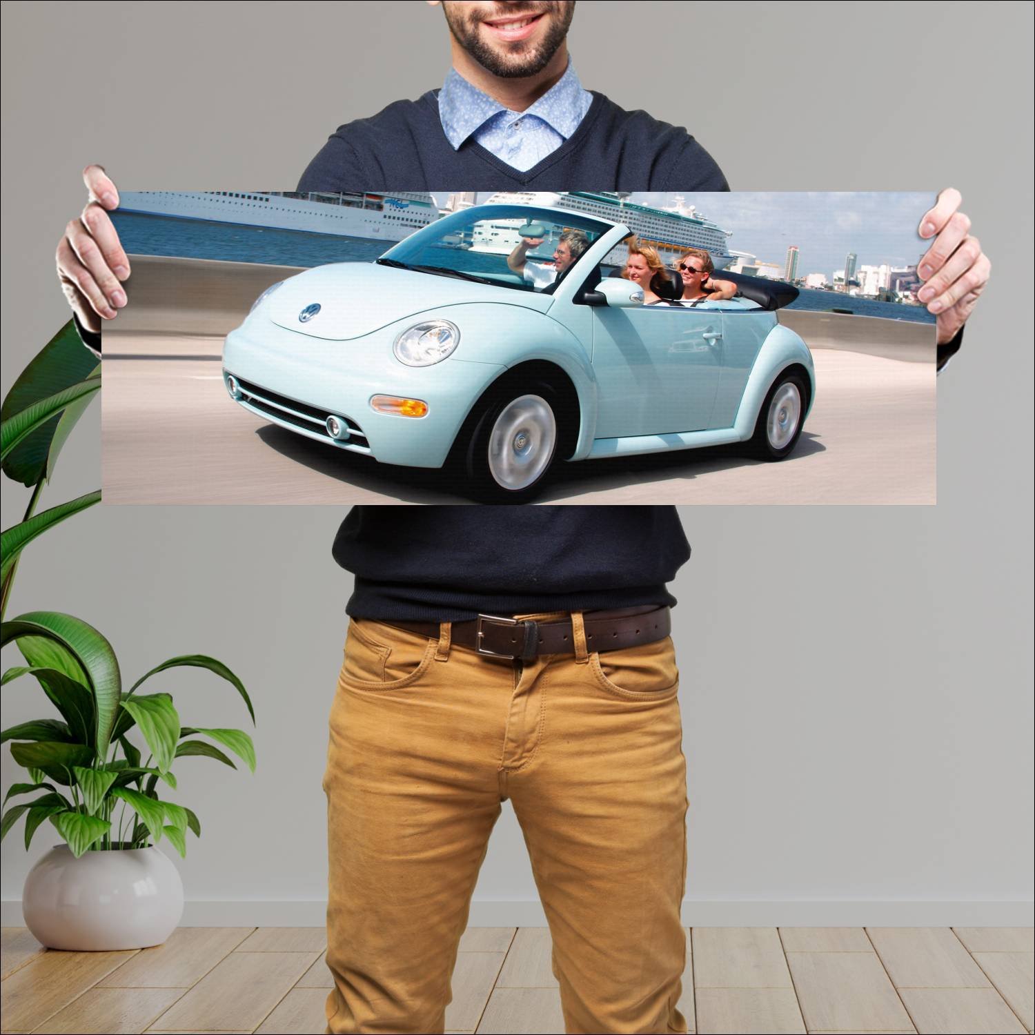 Cuadro grande 30x80cm 2003 volkswagen new beetle c 153 Volkswagen