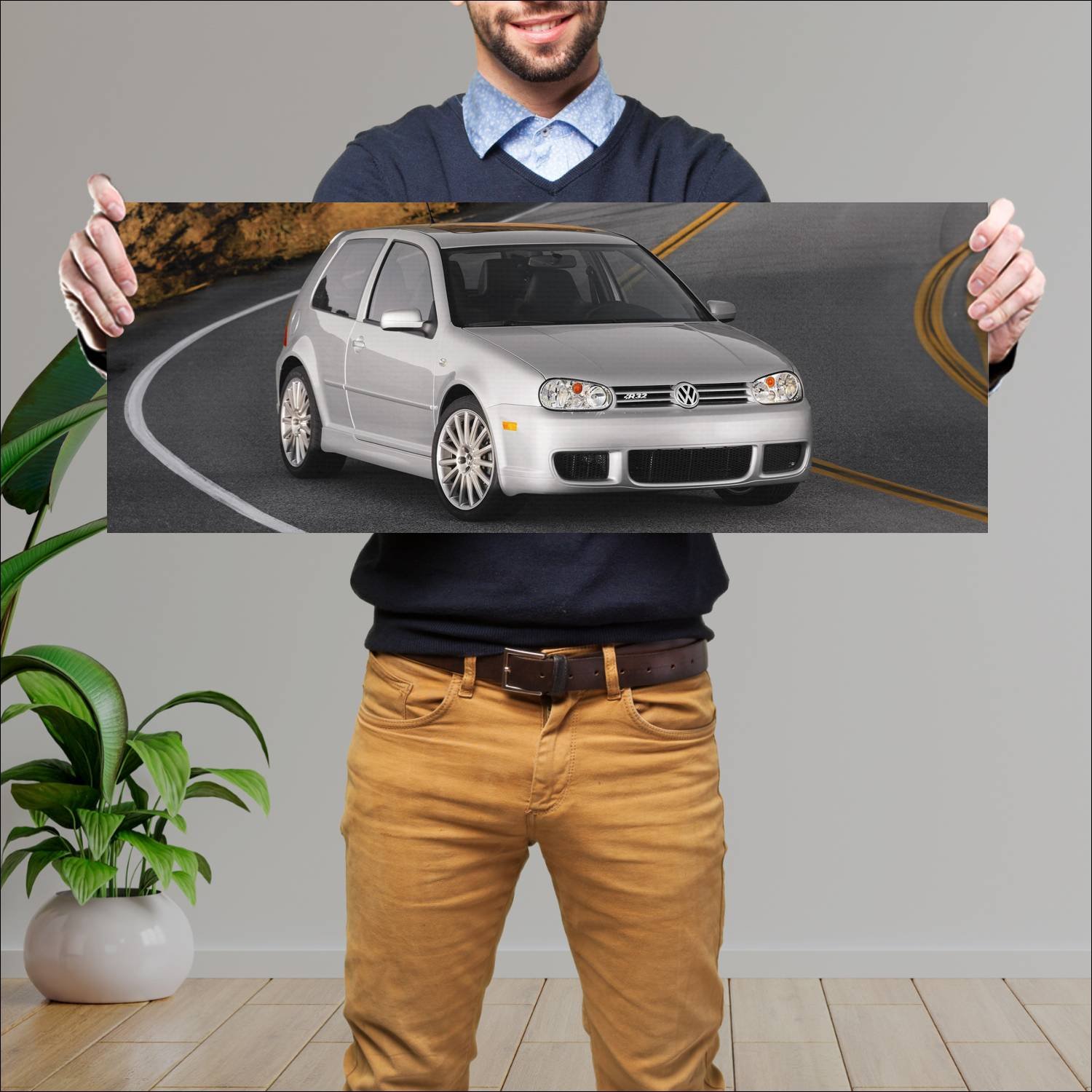 Cuadro grande 30x80cm 2004 volkswagen r32 3 door u 174 Volkswagen