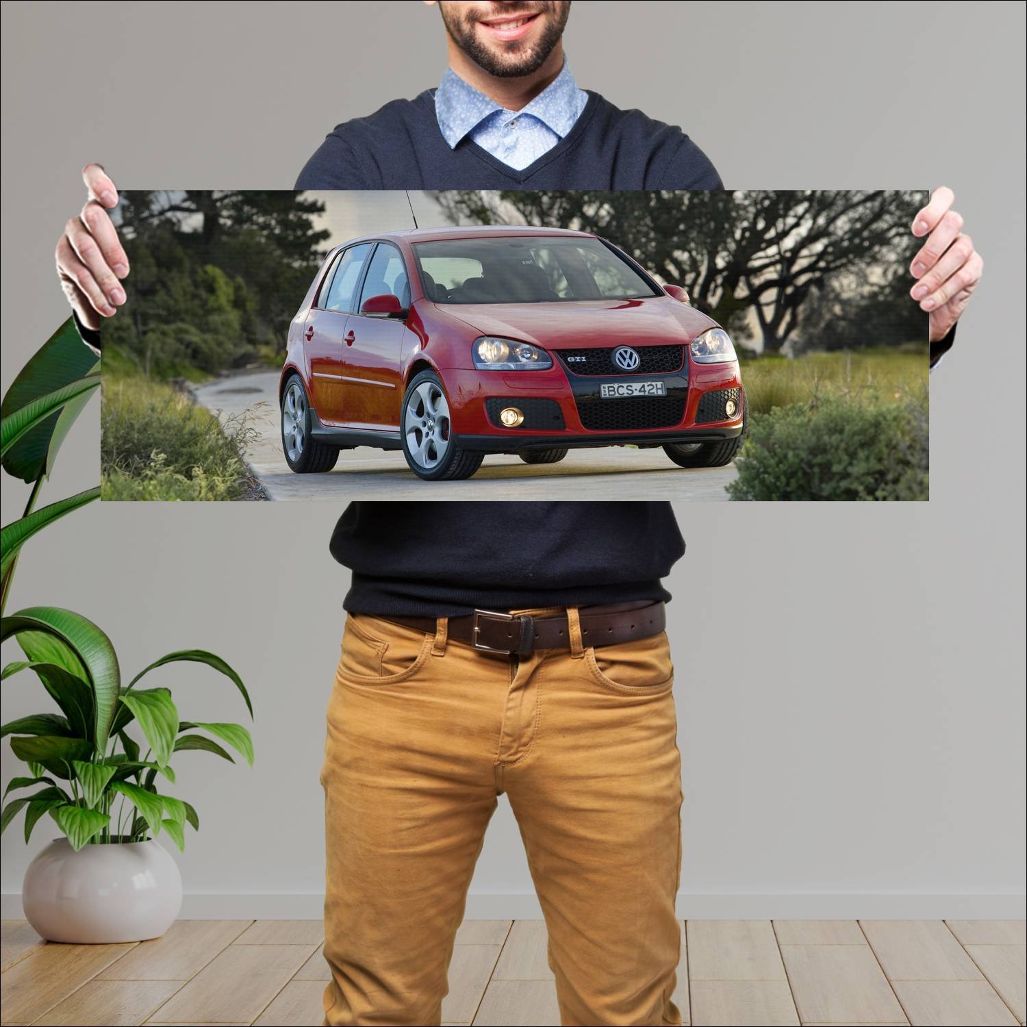 Cuadro grande 30x80cm 2005 volkswagen golf gti 5 d 190 Volkswagen