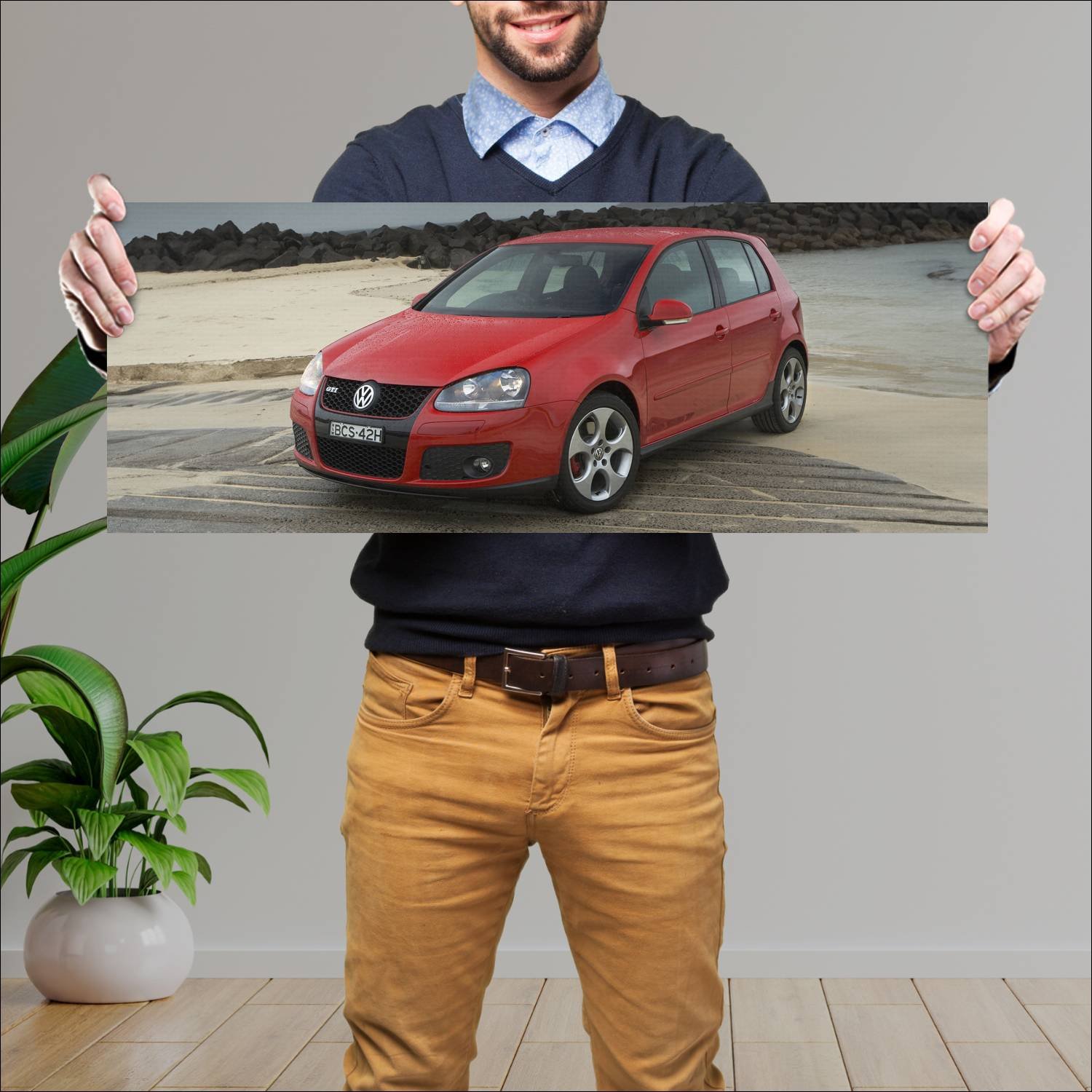 Cuadro grande 30x80cm 2005 volkswagen golf gti 5 d 191 Volkswagen