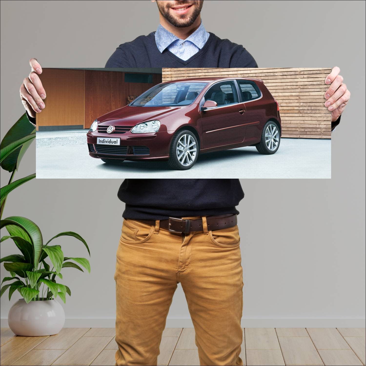 Cuadro grande 30x80cm 2005 volkswagen golf individ 193 Volkswagen