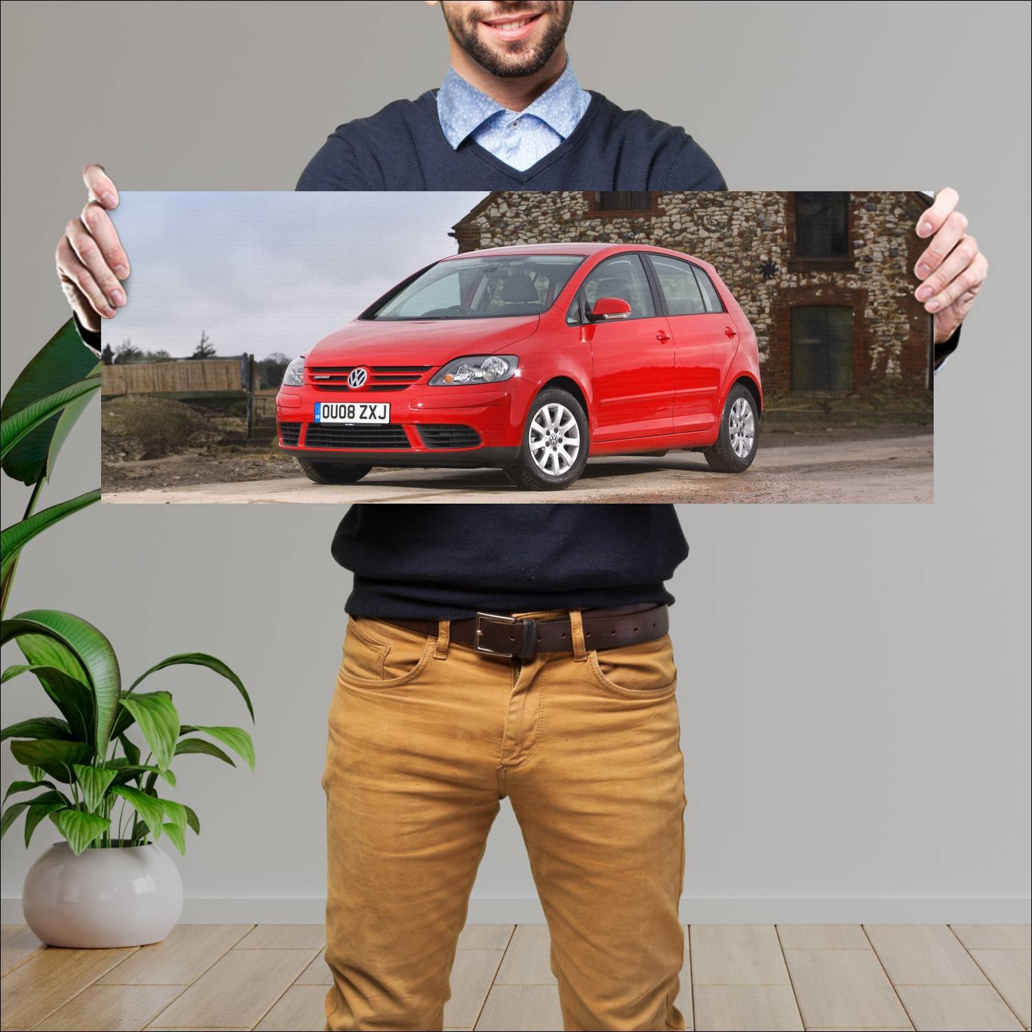 Cuadro grande 30x80cm 2005 volkswagen golf plus uk 194 Volkswagen