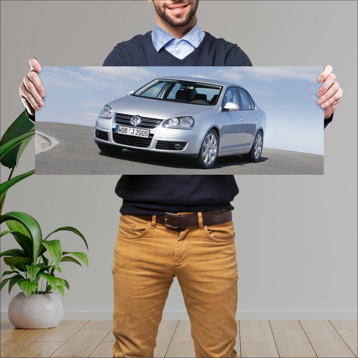 Cuadro grande 30x80cm 2005 volkswagen jetta auto 198 Volkswagen