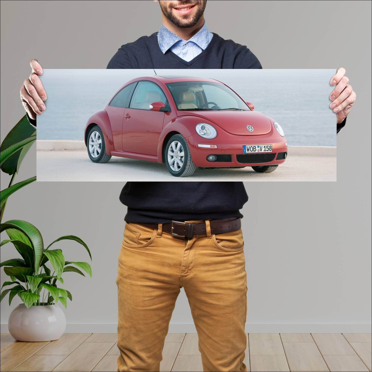Cuadro grande 30x80cm 2005 volkswagen new beetle 4 203 Volkswagen
