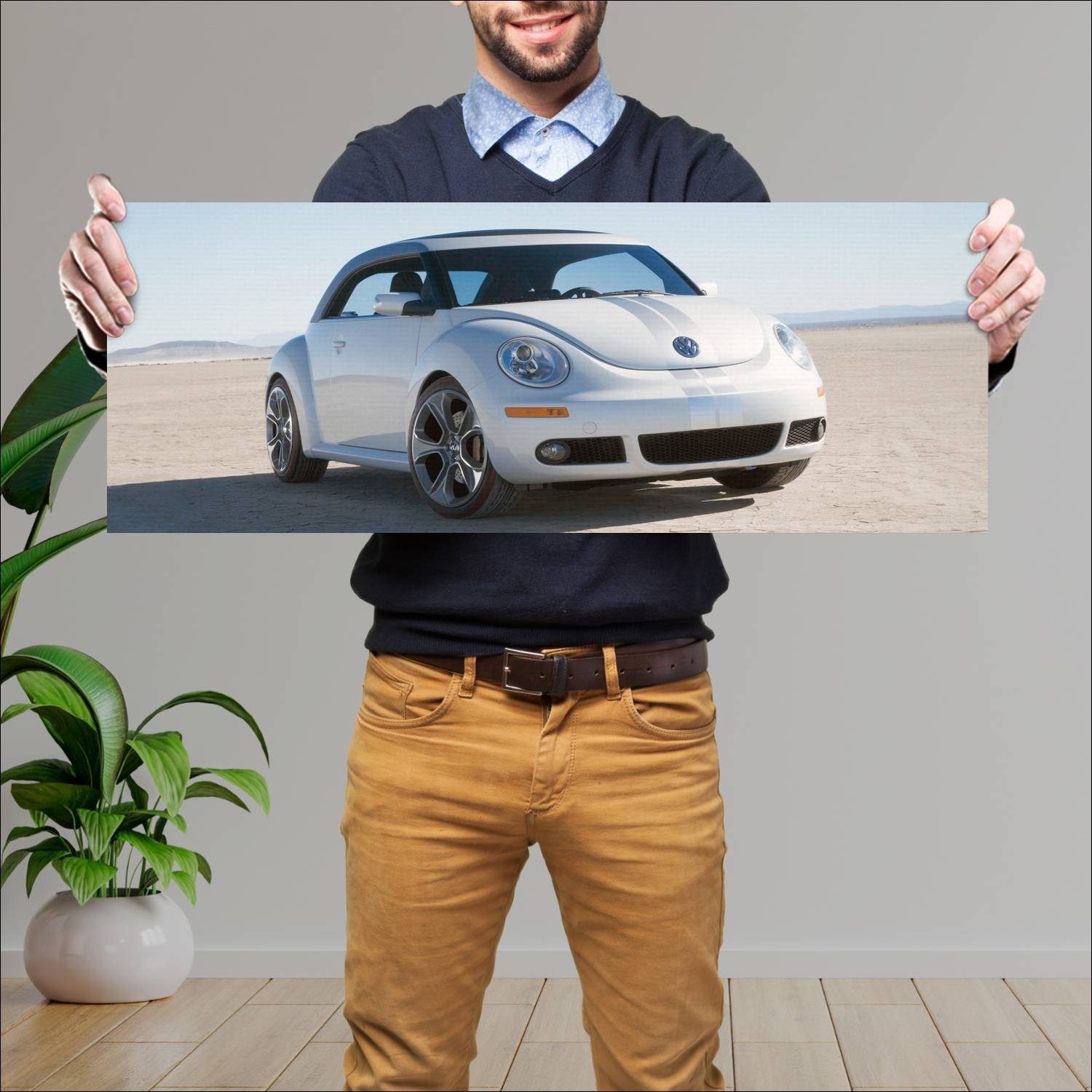 Cuadro grande 30x80cm 2005 volkswagen new beetle r 207 Volkswagen