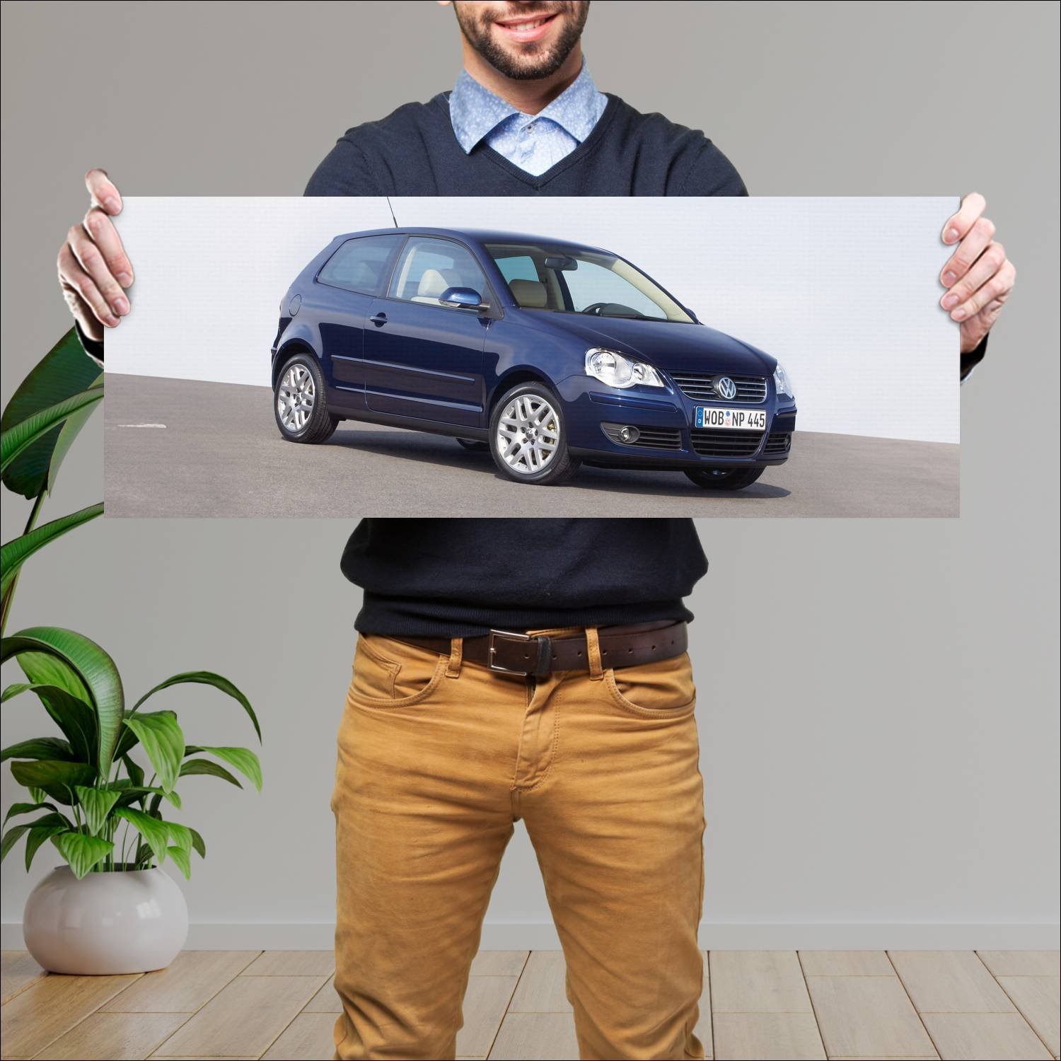 Cuadro grande 30x80cm 2005 volkswagen polo 3 door 228 Volkswagen