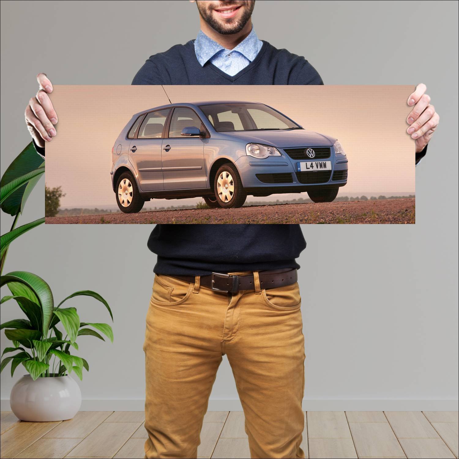 Cuadro grande 30x80cm 2005 volkswagen polo 5 door 230 Volkswagen