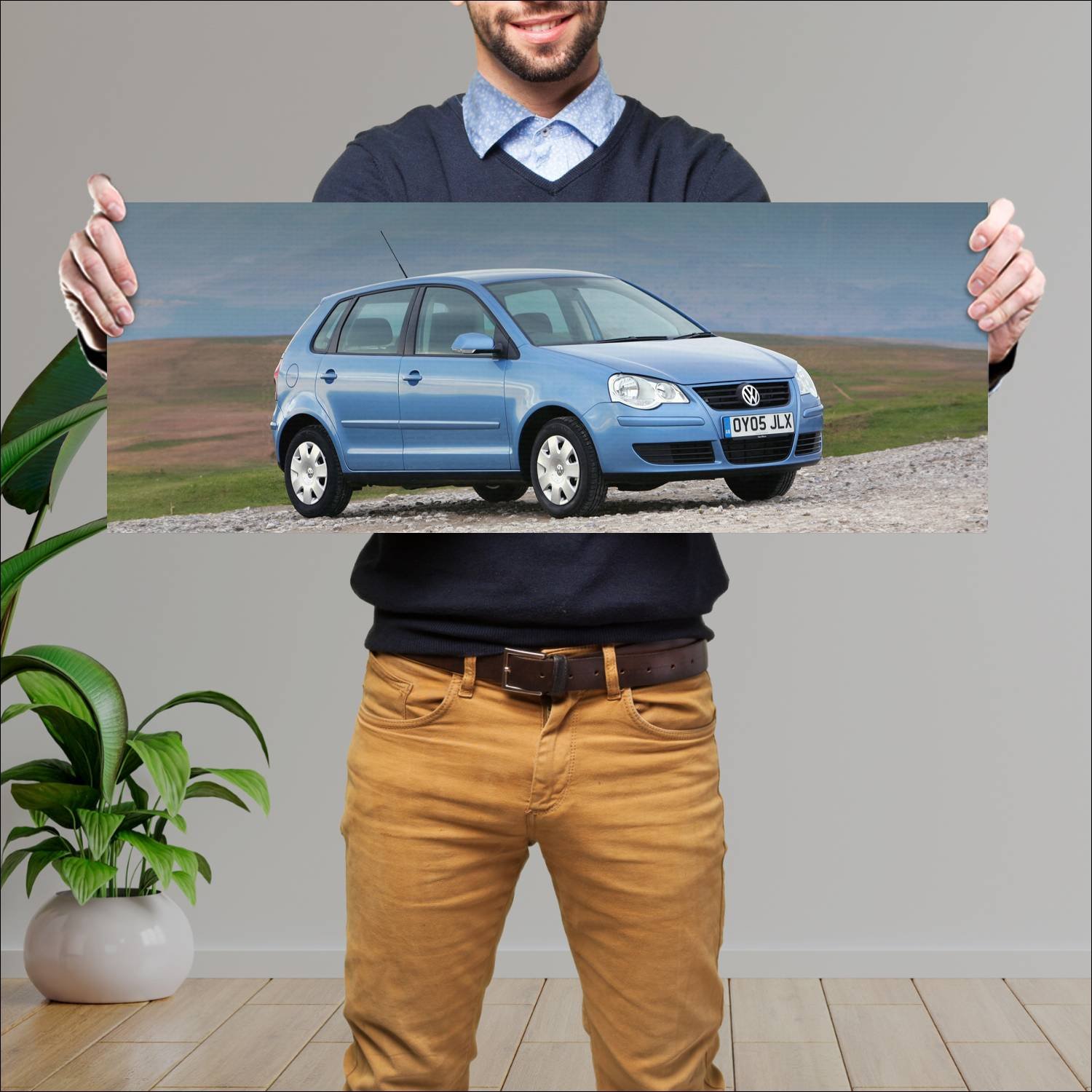 Cuadro grande 30x80cm 2005 volkswagen polo 5 door 231 Volkswagen