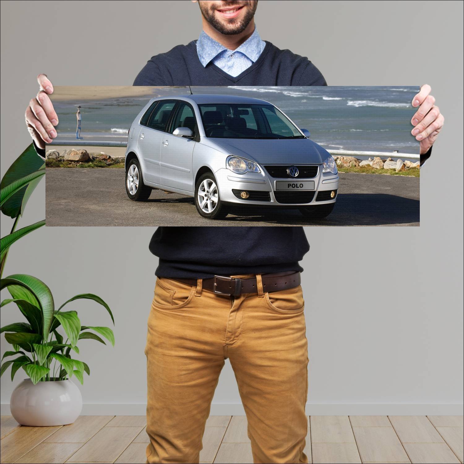 Cuadro grande 30x80cm 2005 volkswagen polo 5 door 232 Volkswagen